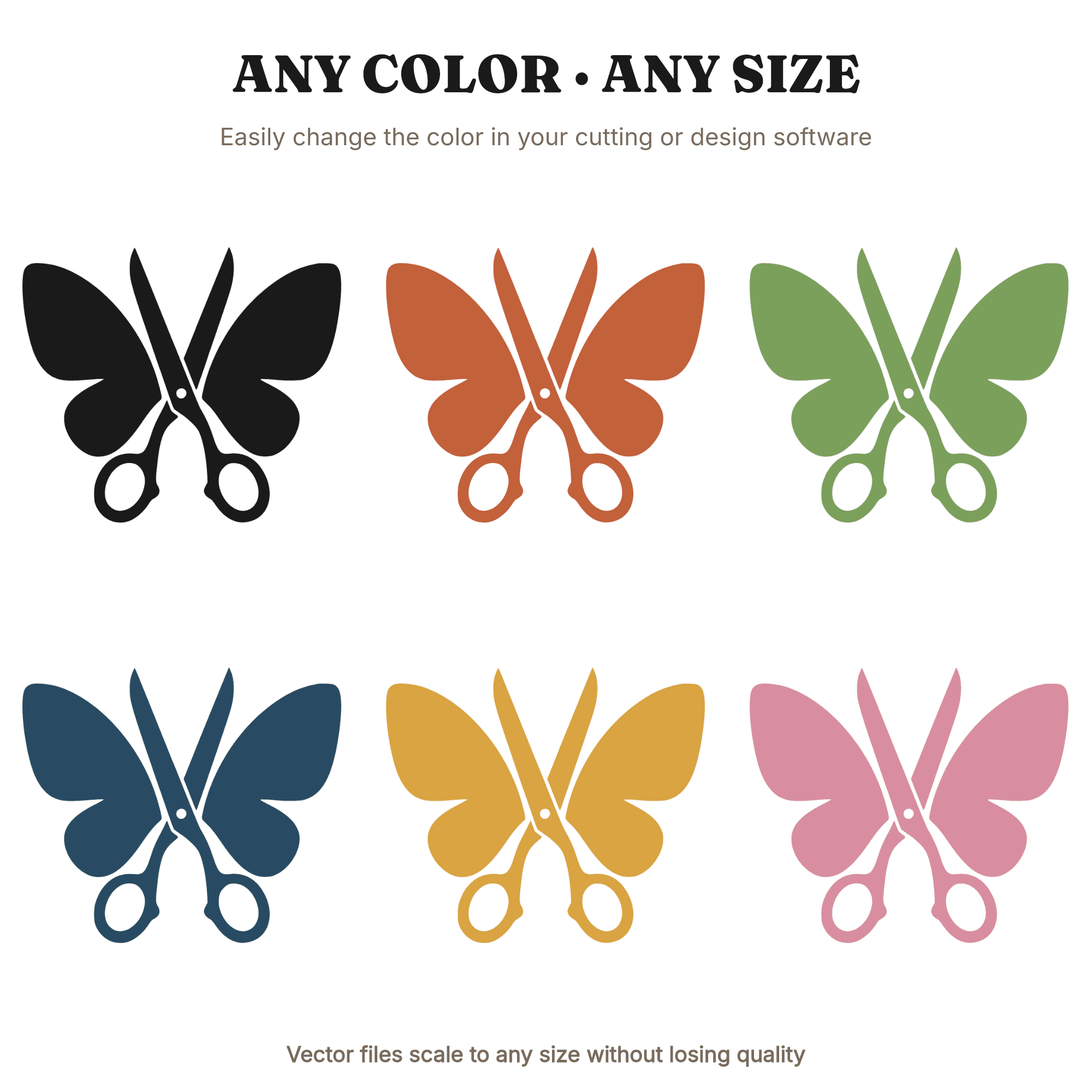 Butterfly Scissors SVG PNG Folk Art Back to School Cut File for Cricut Teacher Craft Design — view 2