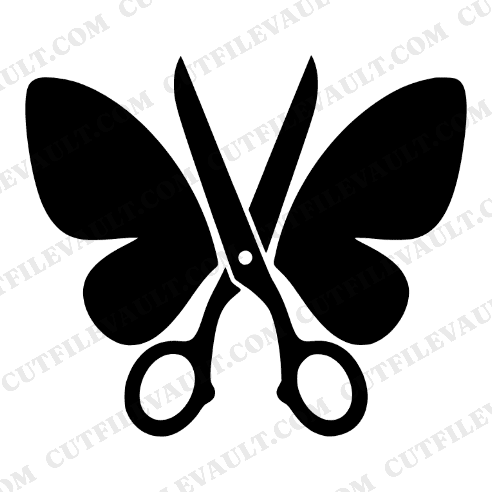 Butterfly Scissors SVG PNG Folk Art Back to School Cut File for Cricut Teacher Craft Design — view 1