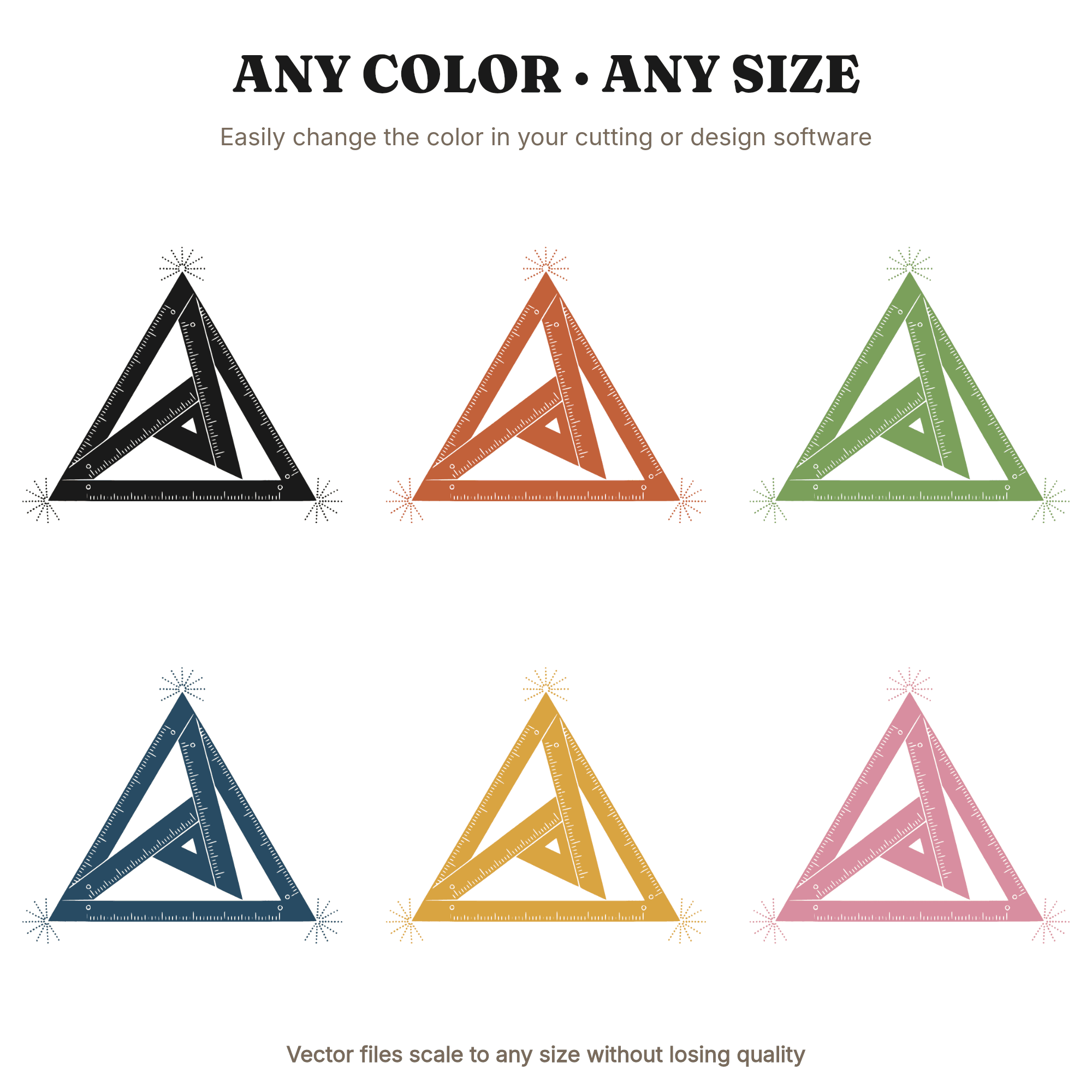 Celestial Geometry Triangle Ruler Constellation SVG PNG, Art Deco Back to School Cut File Design — view 2