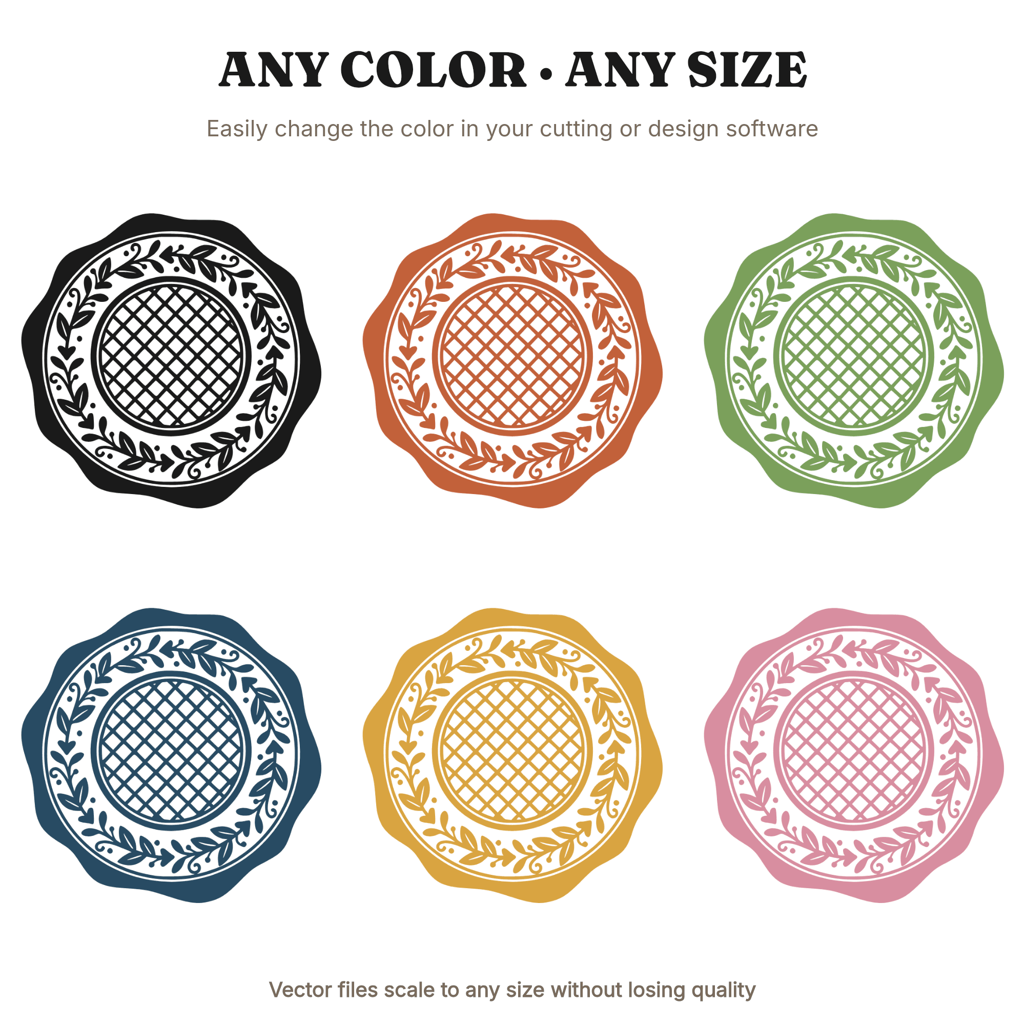 Vintage Waffle Cone Wax Seal SVG PNG, Ice Cream Cone Top View Cut File, National Ice Cream Day — view 2