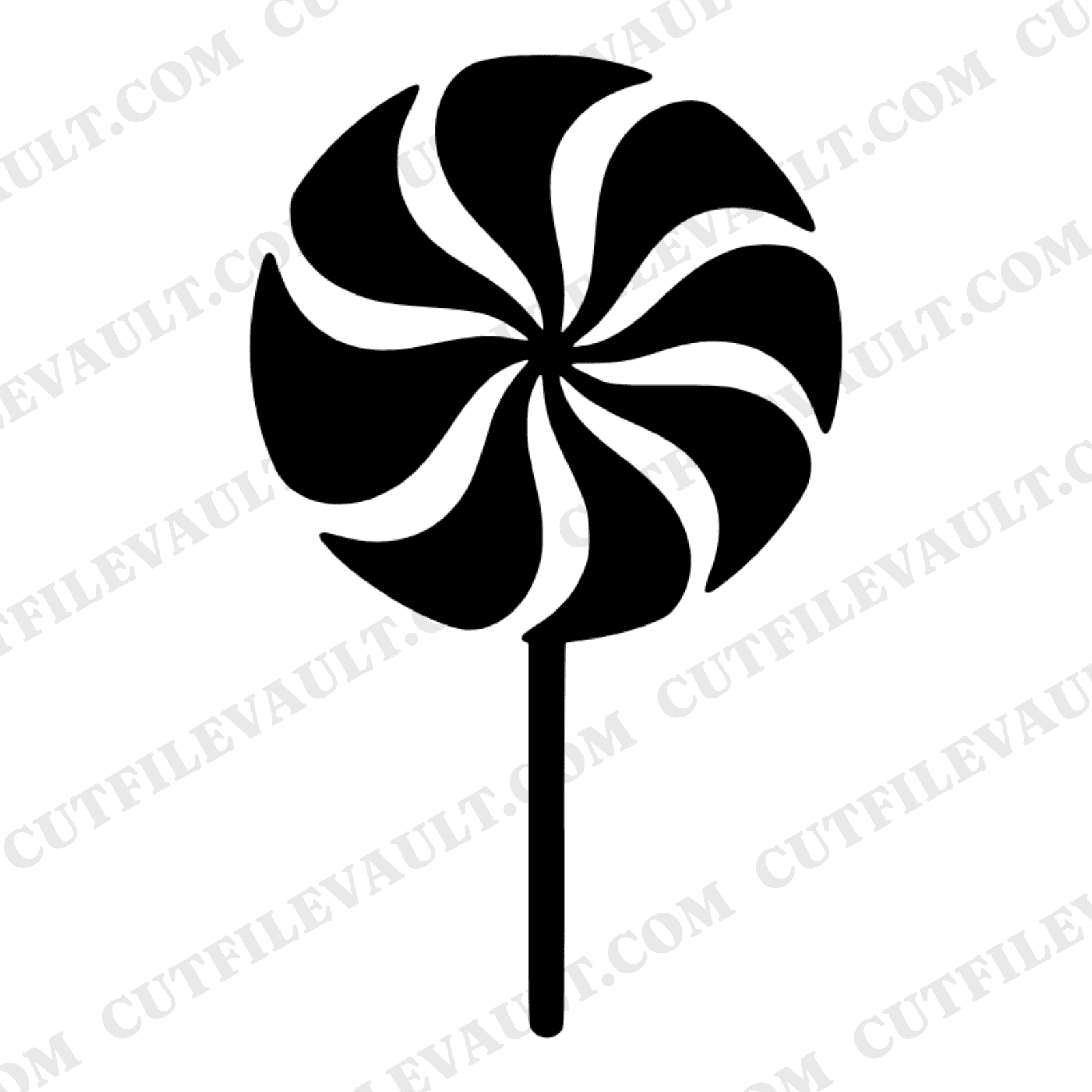 Boho Pinwheel Lollipop SVG PNG, Stained Glass Swirl Cut File, Birthday Party Decor, Nursery Wall Art — view 1
