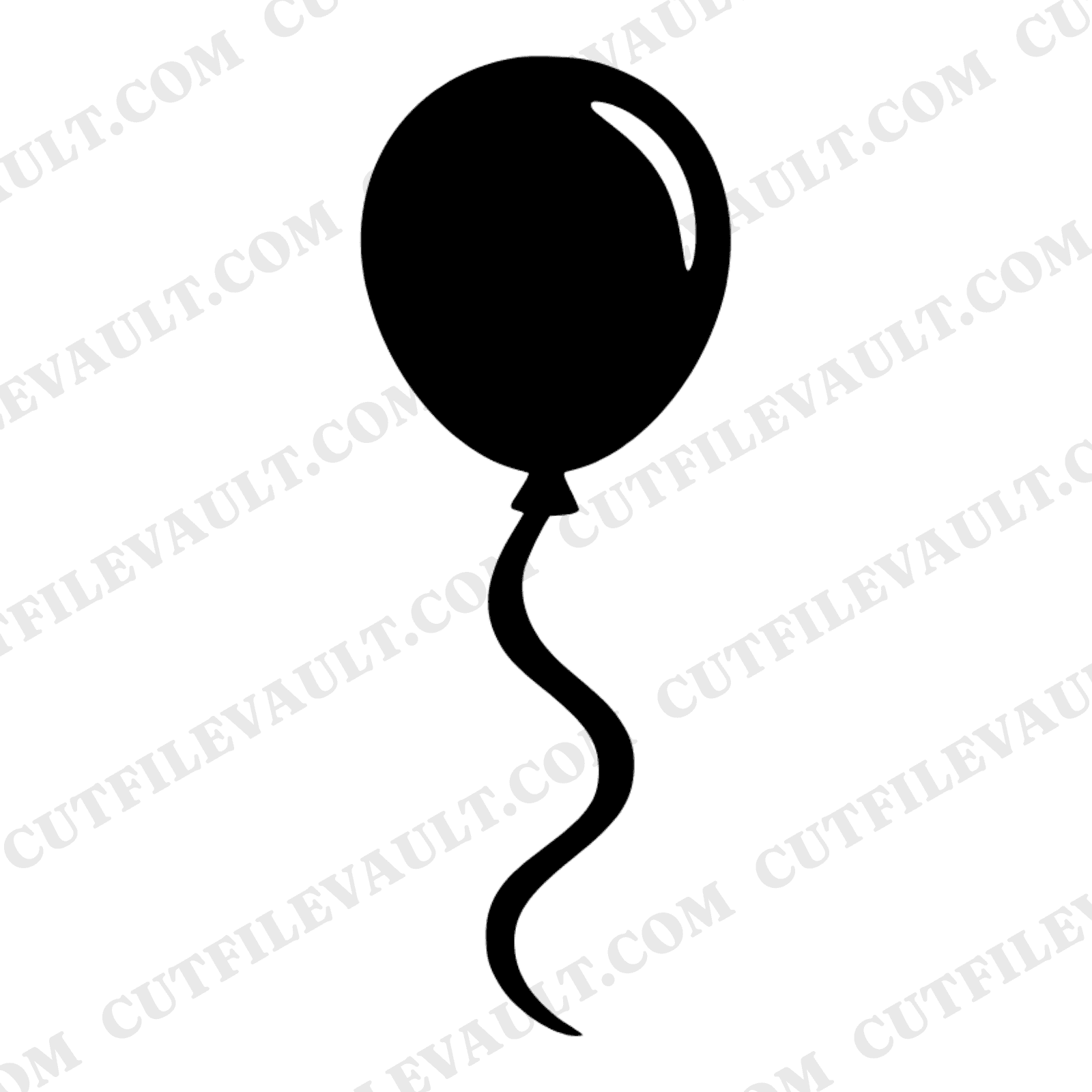 Groovy Ghost Balloon SVG PNG, Retro 70s Halloween Cut File, Floating Balloon with Ribbon Silhouette — view 1