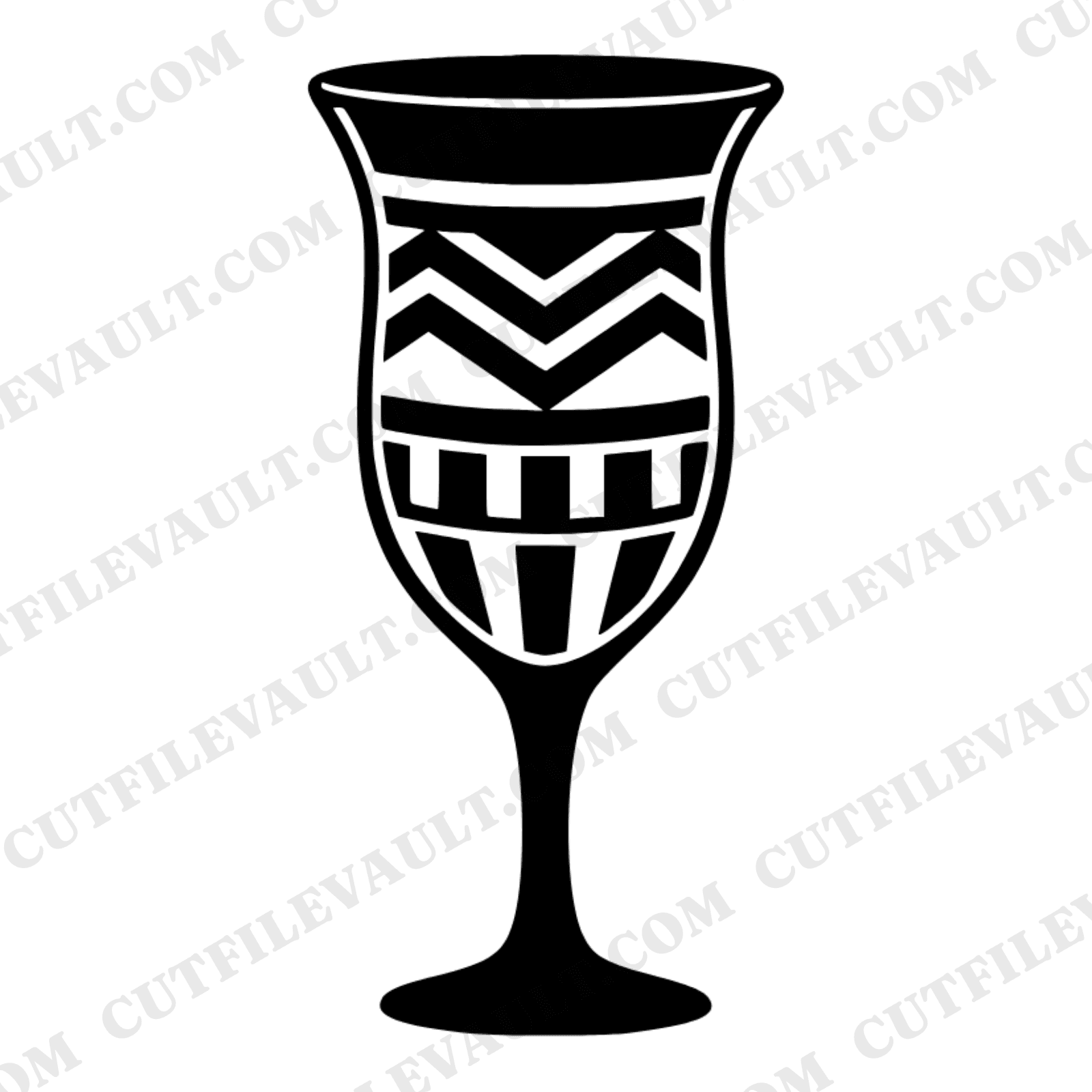 Art Deco Parfait Glass SVG PNG, Geometric Dessert Layers Cut File, Vintage Dessert Day Decor — view 1