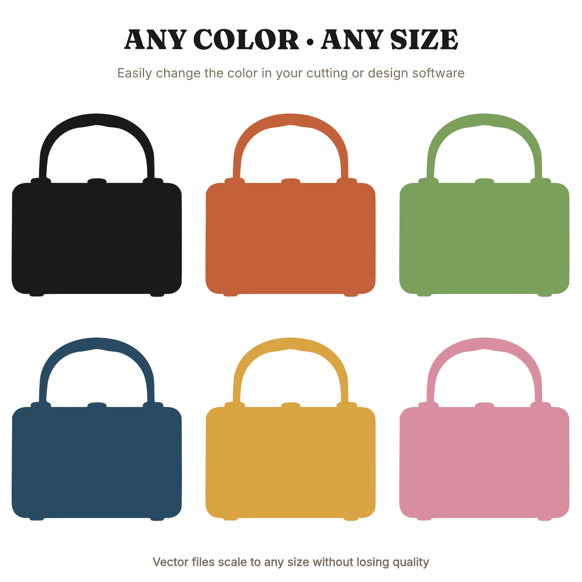 Vintage Lunch Box SVG PNG, Rainbow Handle Silhouette, Back to School Cut File, Classroom Decor — view 2