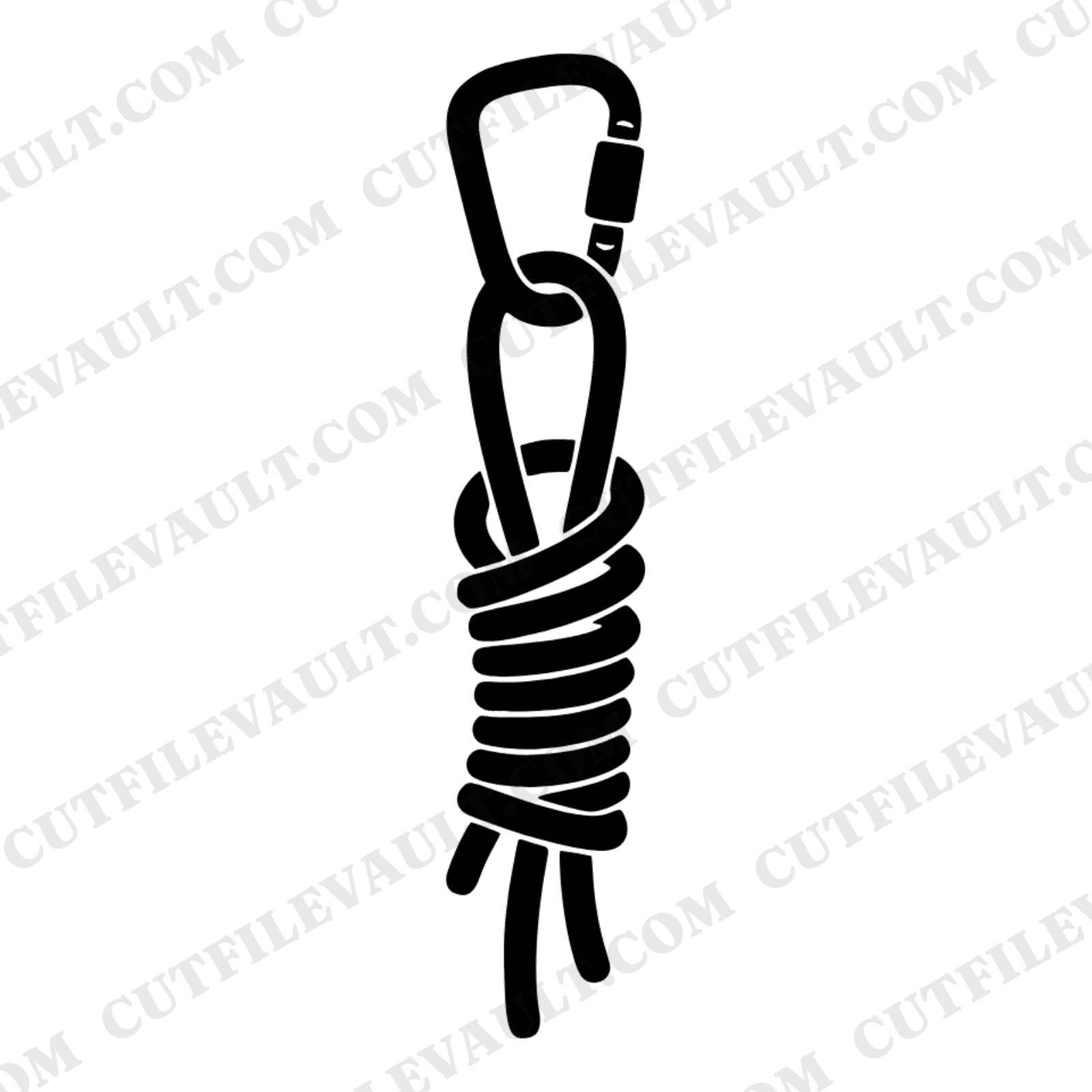 Adventure Carabiner Rope SVG PNG, Climbing Halloween Decor Cut File, Outdoor Boho Silhouette Design — view 1