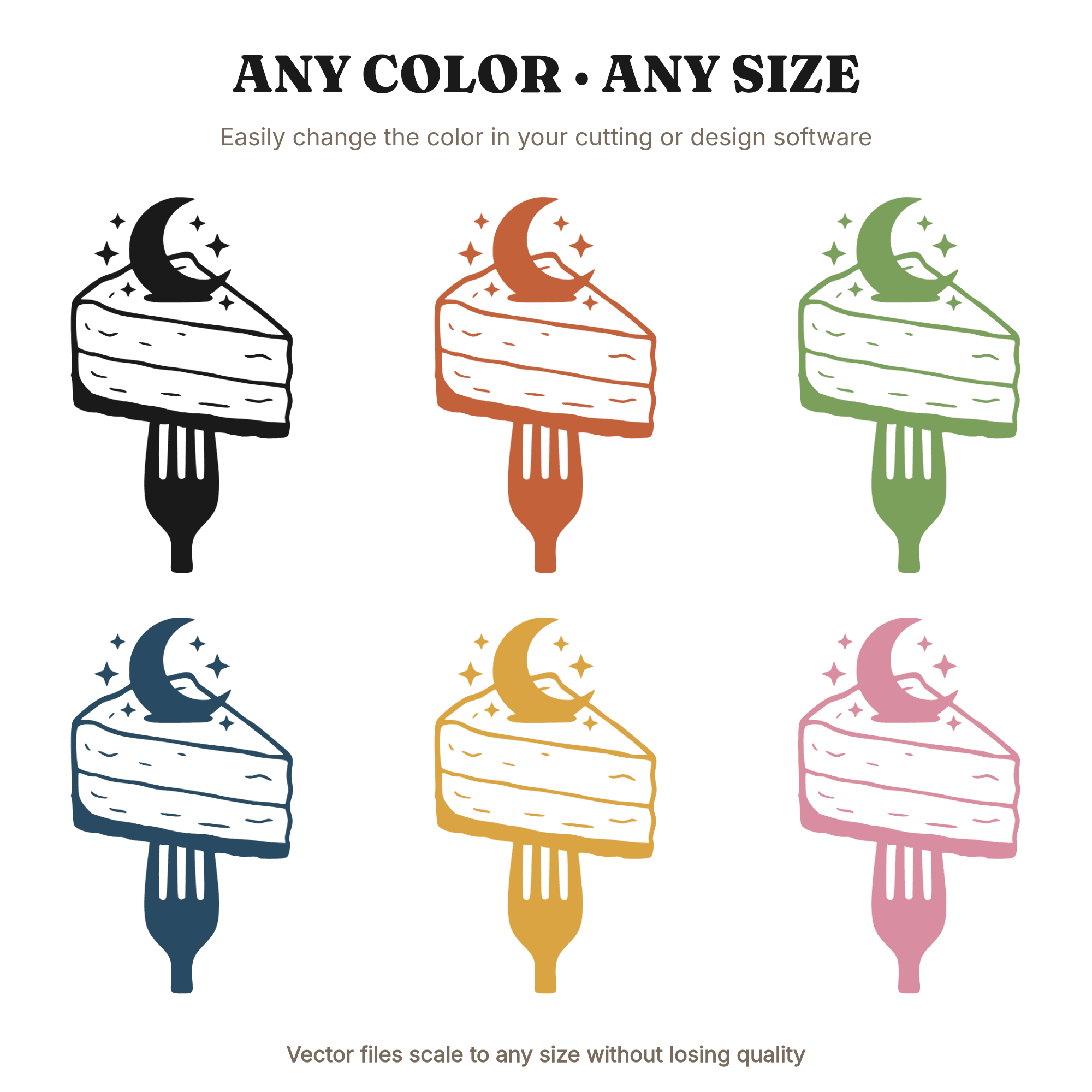 Celestial Cheesecake Slice SVG PNG, Mystical Moon Dessert Cut File, National Cheesecake Day Shirt — view 2