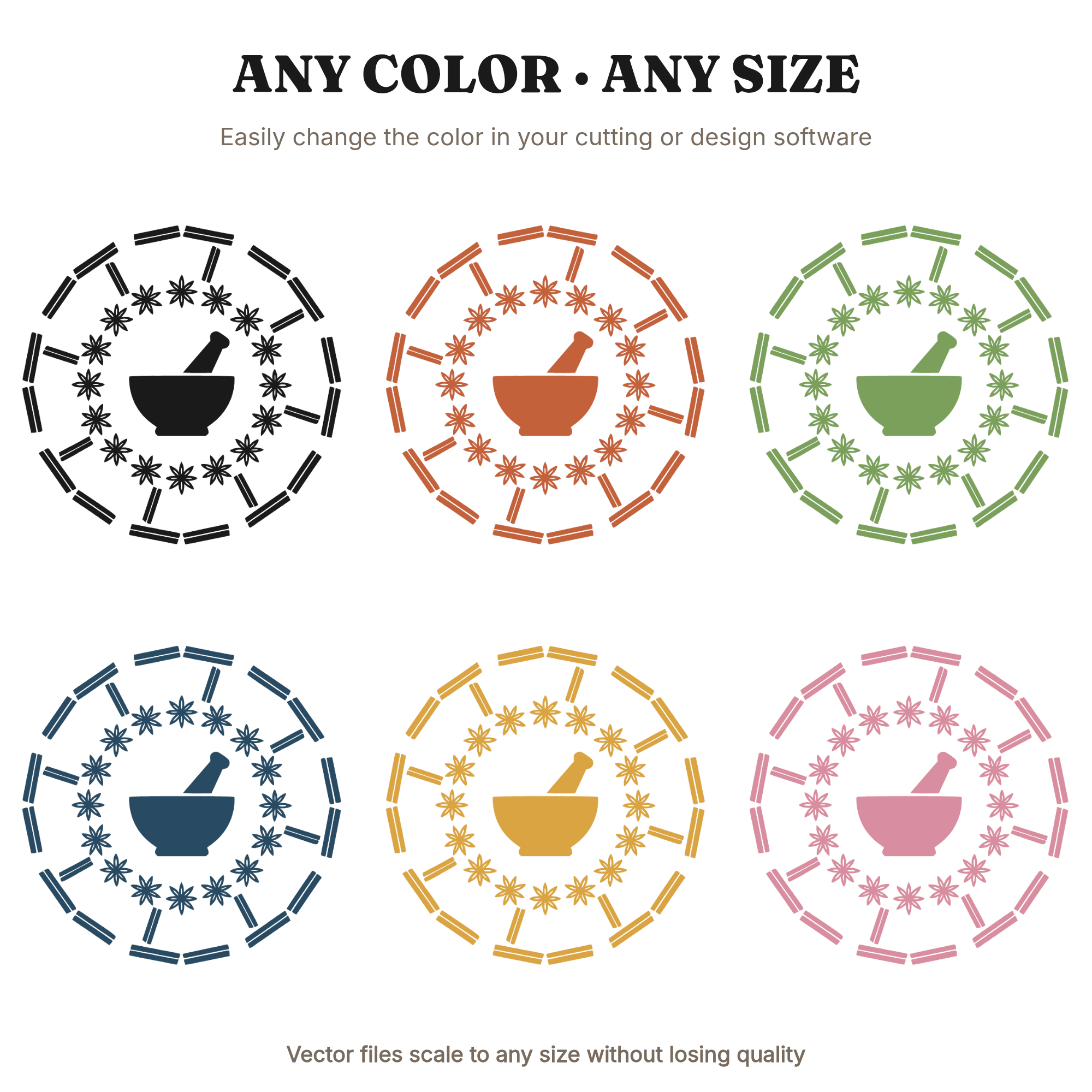 Pumpkin Spice Mortar Mandala SVG PNG, Farmhouse Kitchen Wall Art, Fall Autumn Decor Cut File — view 2