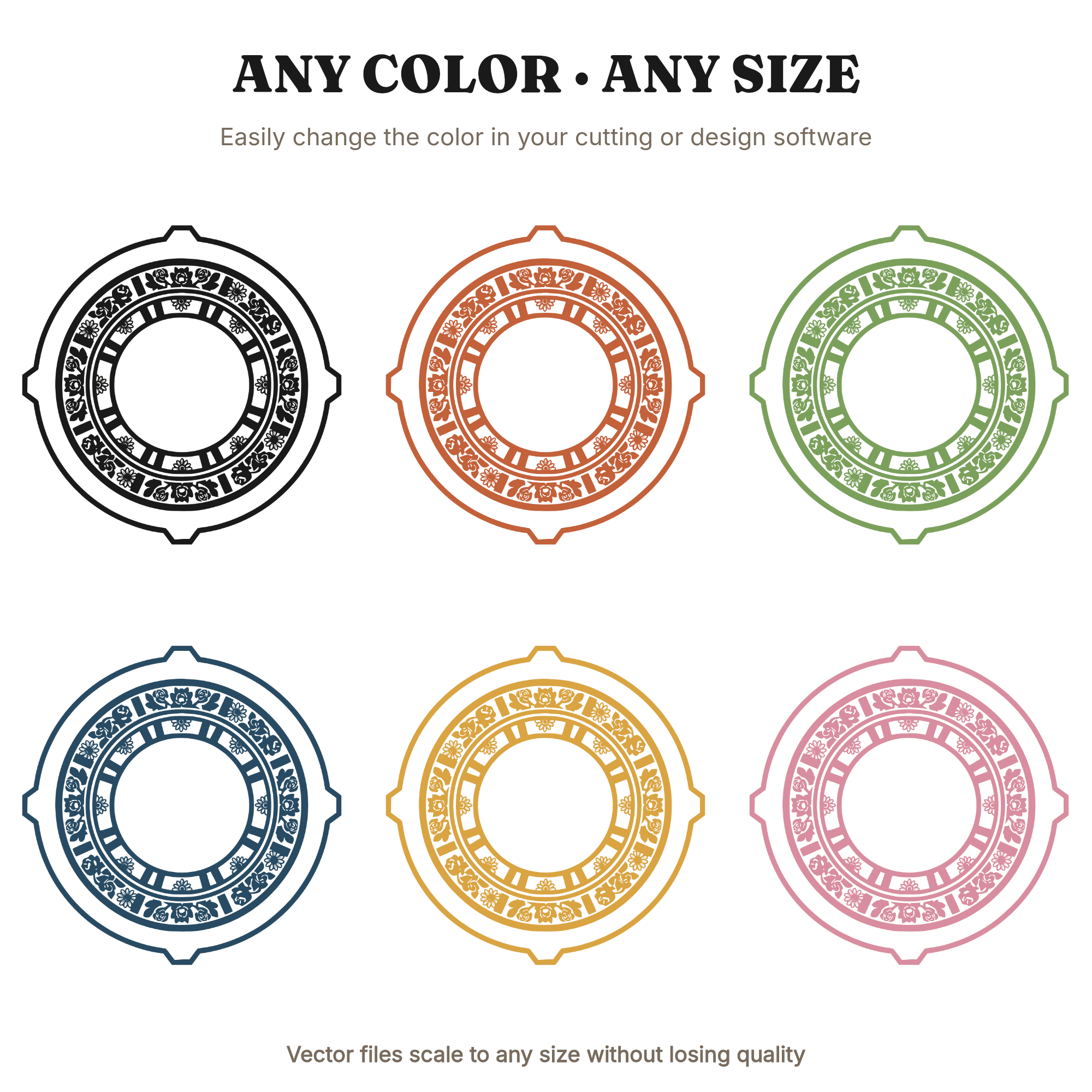 Art Deco Charger Plate SVG PNG, Cottagecore Floral Medallion, Thanksgiving Table Setting Cut File — view 2