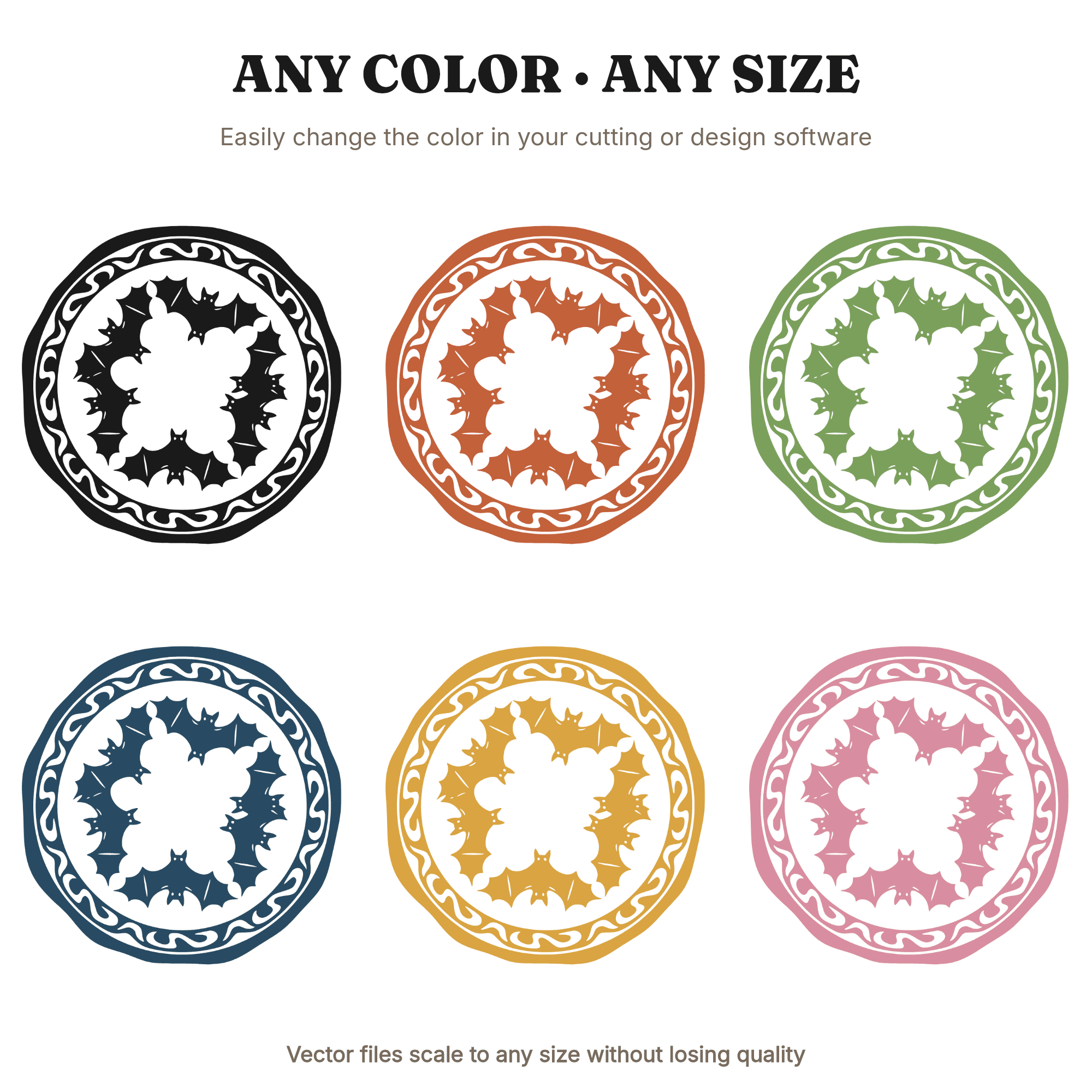 International Bat Night SVG PNG Retro 70s Wax Seal Medallion Cut File for Cricut Silhouette — view 2