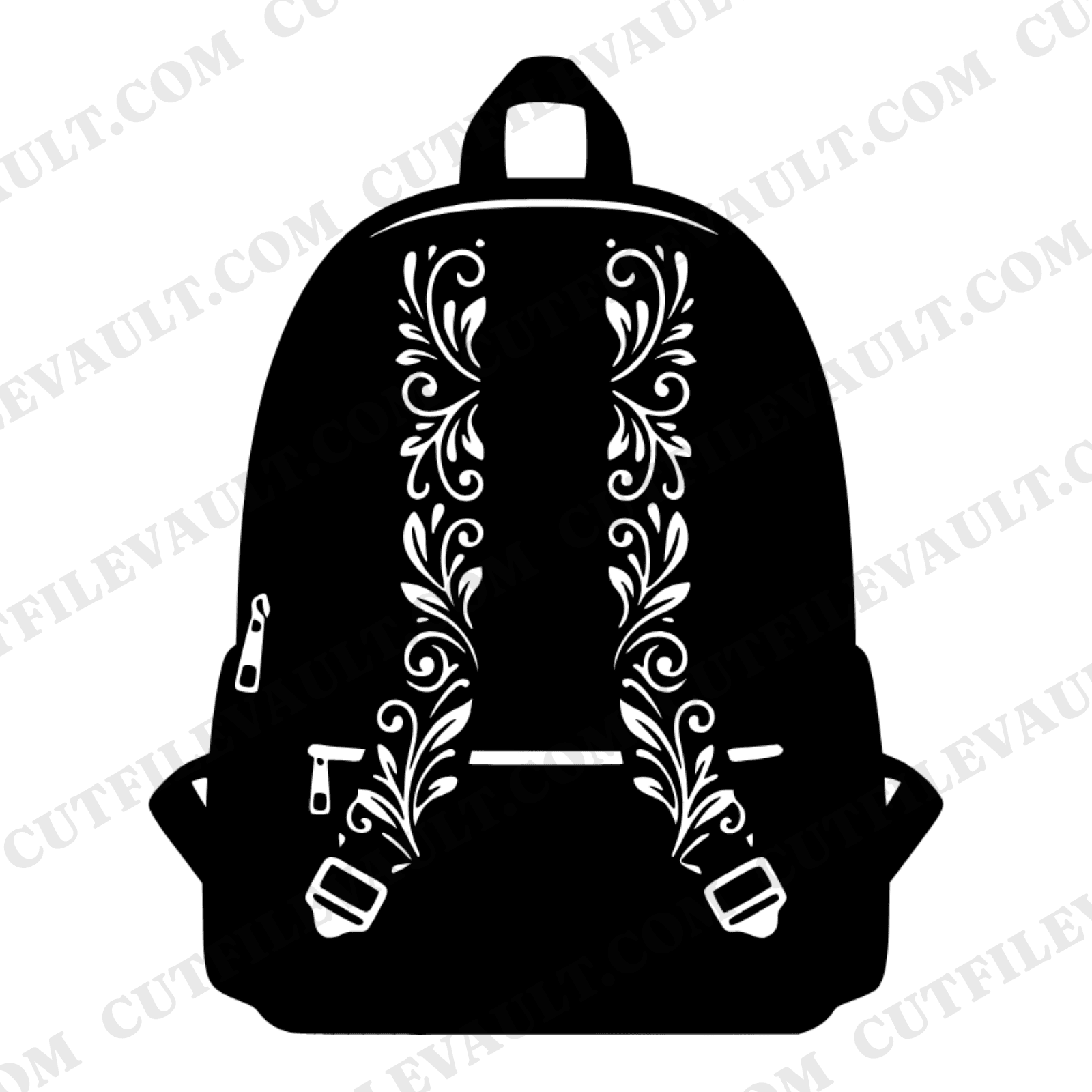 Vintage Botanical Backpack SVG PNG, Back to School Cut File, Leaf Backpack Clipart for Cricut — view 1