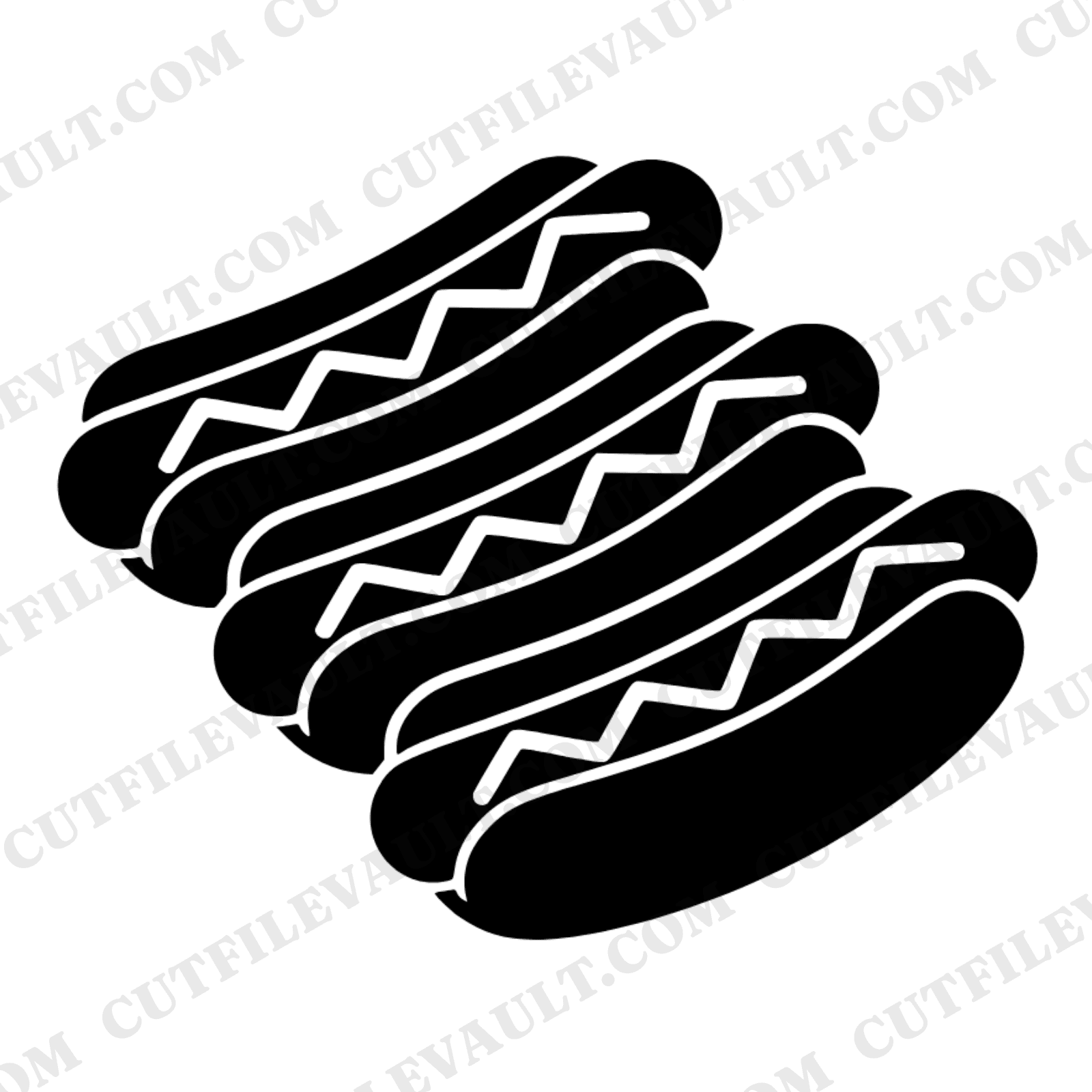 Art Deco Hot Dog SVG PNG, Retro Diner Food Cut File, National Hot Dog Day Geometric Design