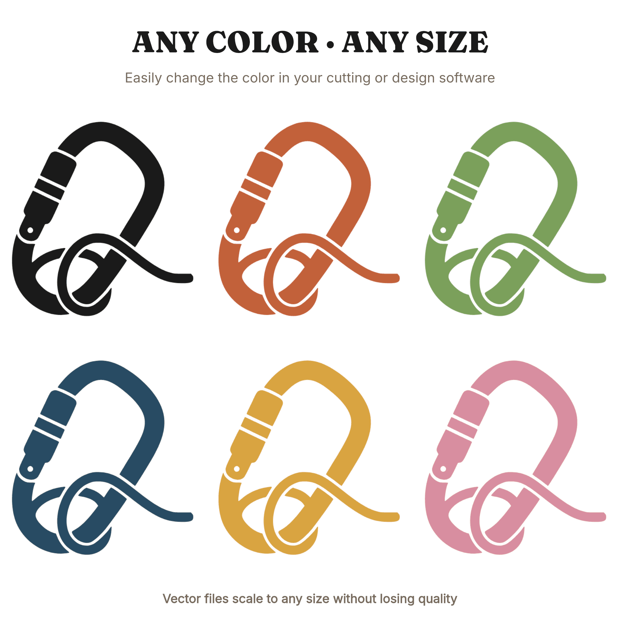 Autumn Carabiner SVG PNG, Fall Climbing Rope Cut File, Mountain Adventure Cricut Design — view 2