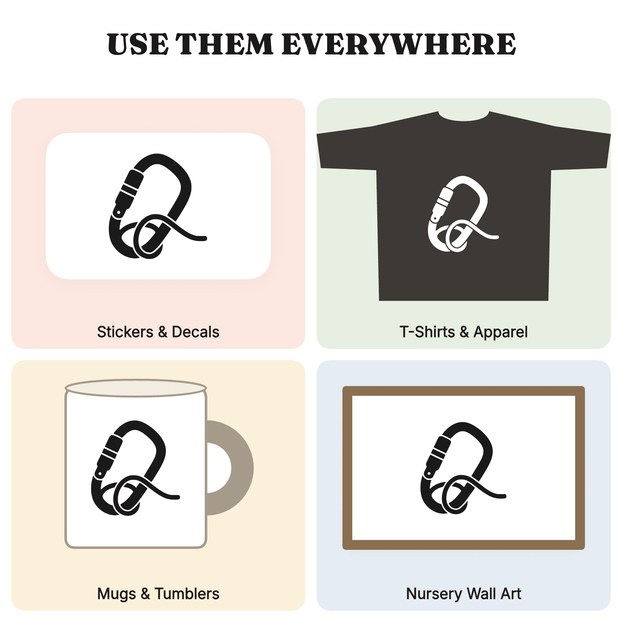 Autumn Carabiner SVG PNG, Fall Climbing Rope Cut File, Mountain Adventure Cricut Design — view 3