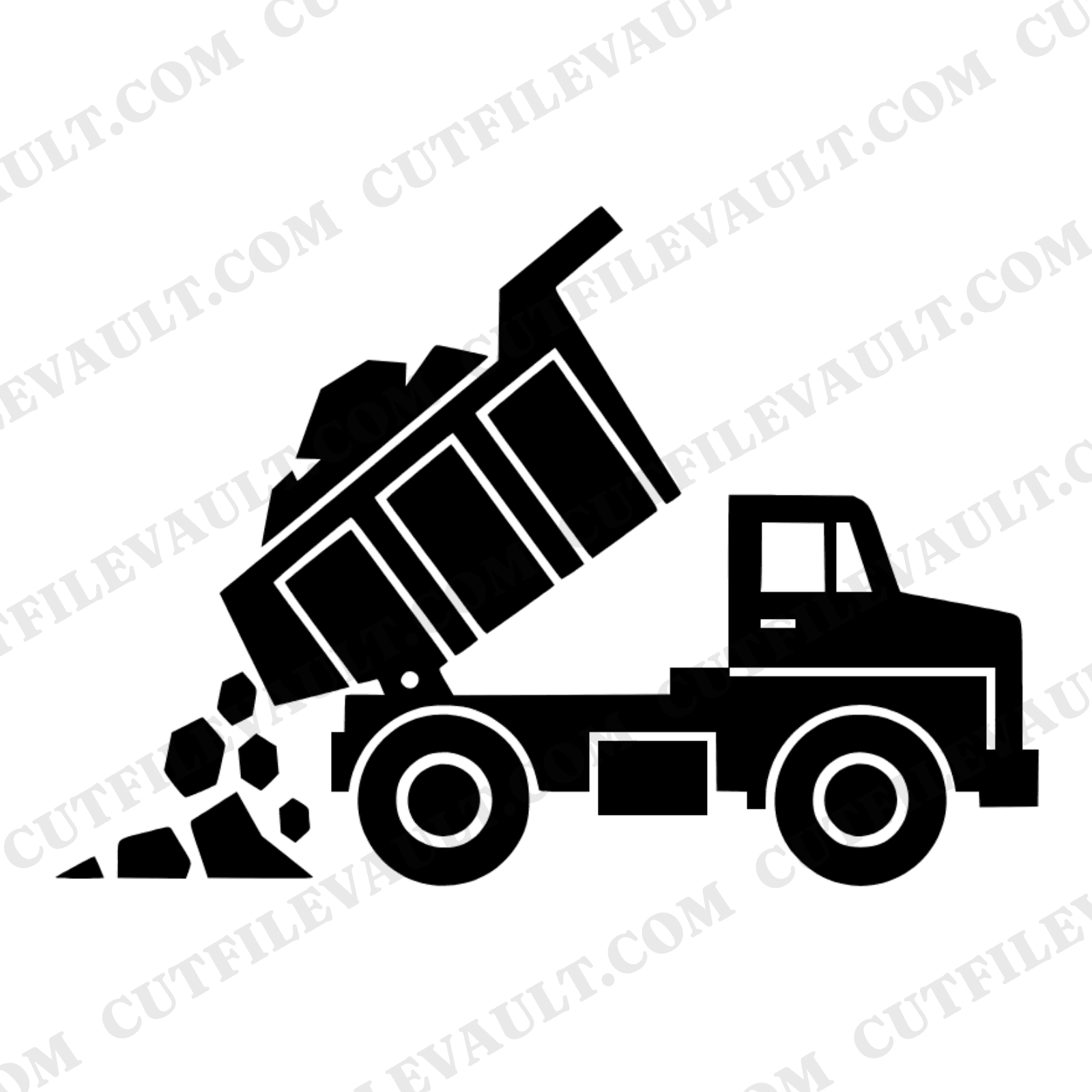 Art Deco Dump Truck SVG PNG Mid Action Silhouette Cut File Labor Day Birthday Decor — view 1