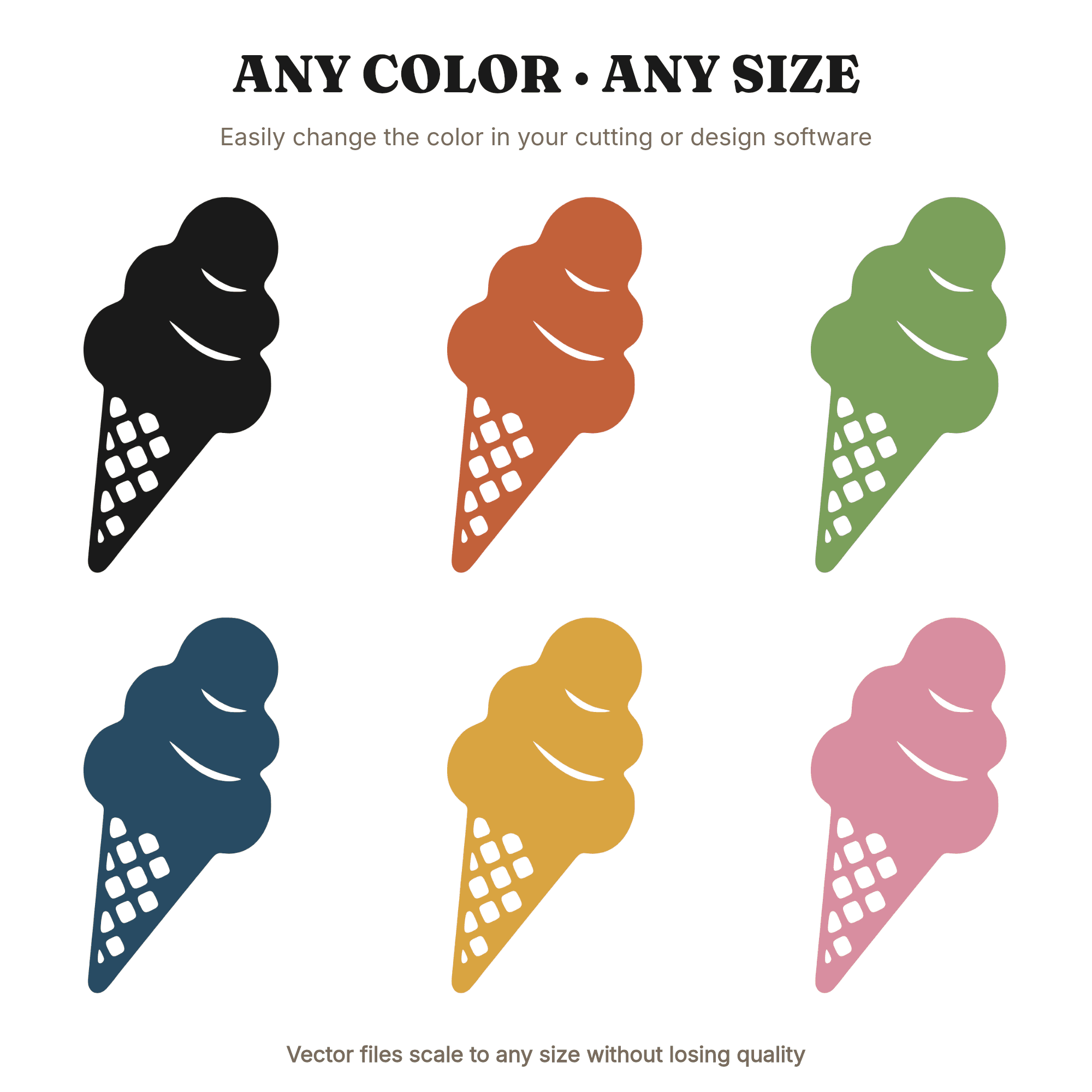 Groovy Ice Cream Cone SVG PNG Retro 70s Summer Cut File for Cricut Silhouette Vinyl Crafts — view 2