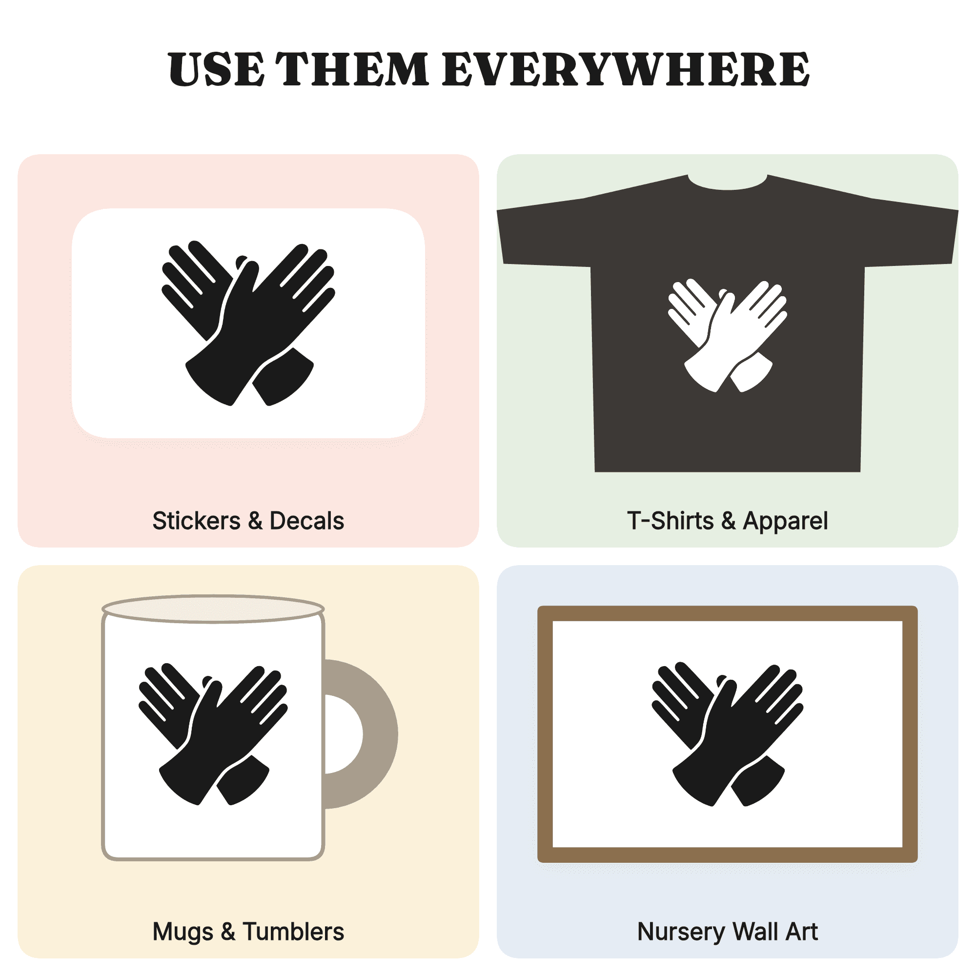 Work Gloves SVG PNG Labor Day Farmhouse Folk Art Silhouette Cut File for Cricut Silhouette Crafts — view 3