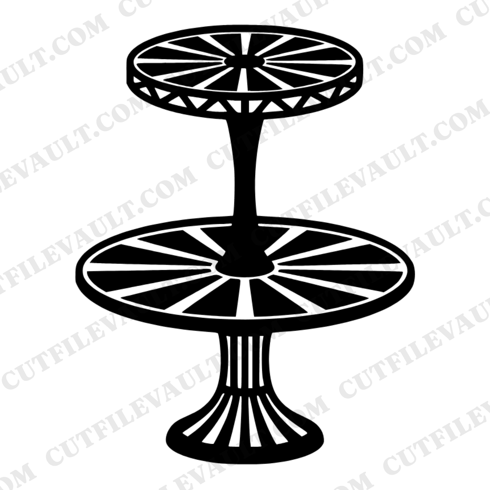 Three Tier Cake Stand SVG PNG, Art Deco Geometric Farmhouse Kitchen Wall Decor Cut File — view 1