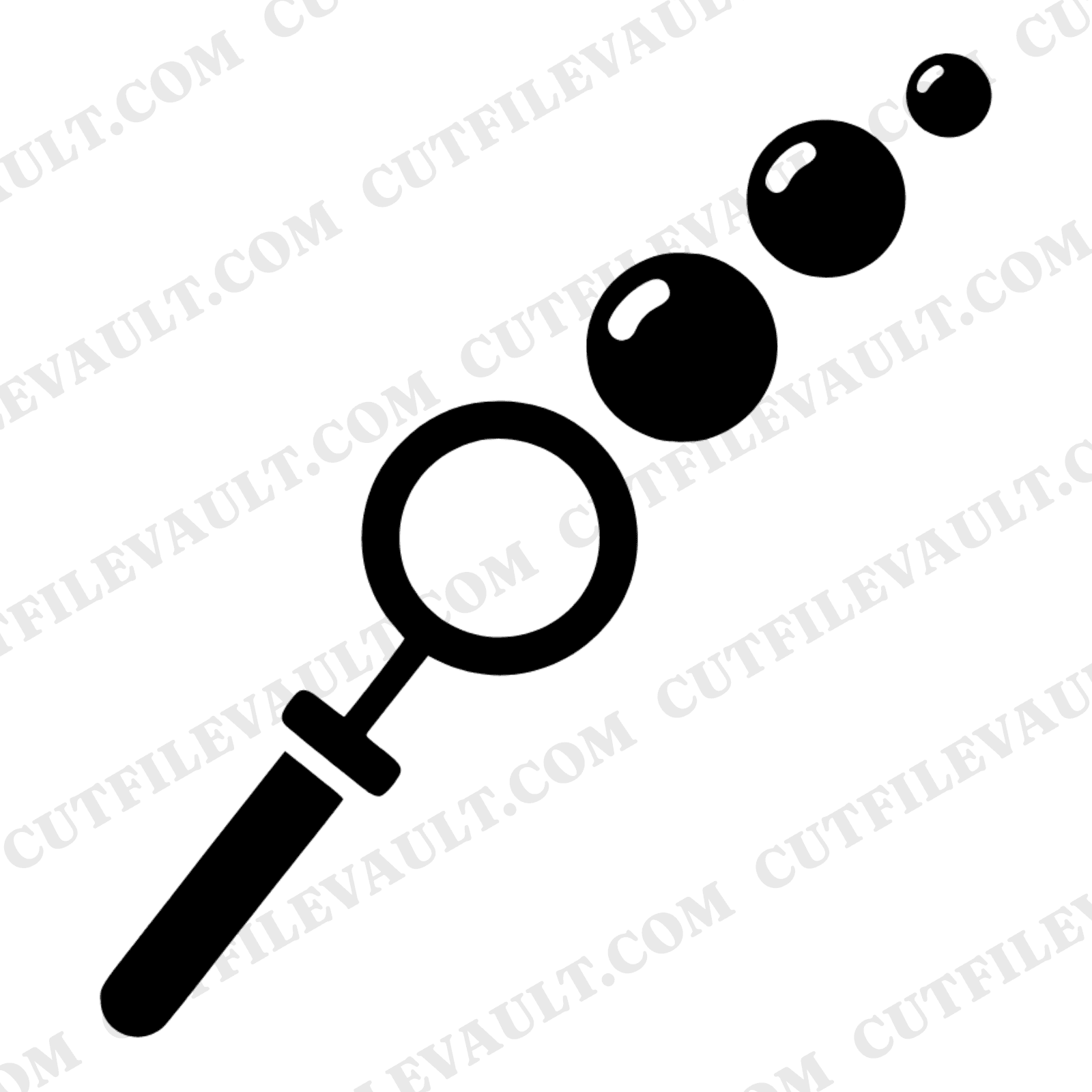 Bubble Wand SVG PNG, Y2K Retro 70s Wave Bubbles Cut File, Halloween Party Banner Nursery Decor — view 1