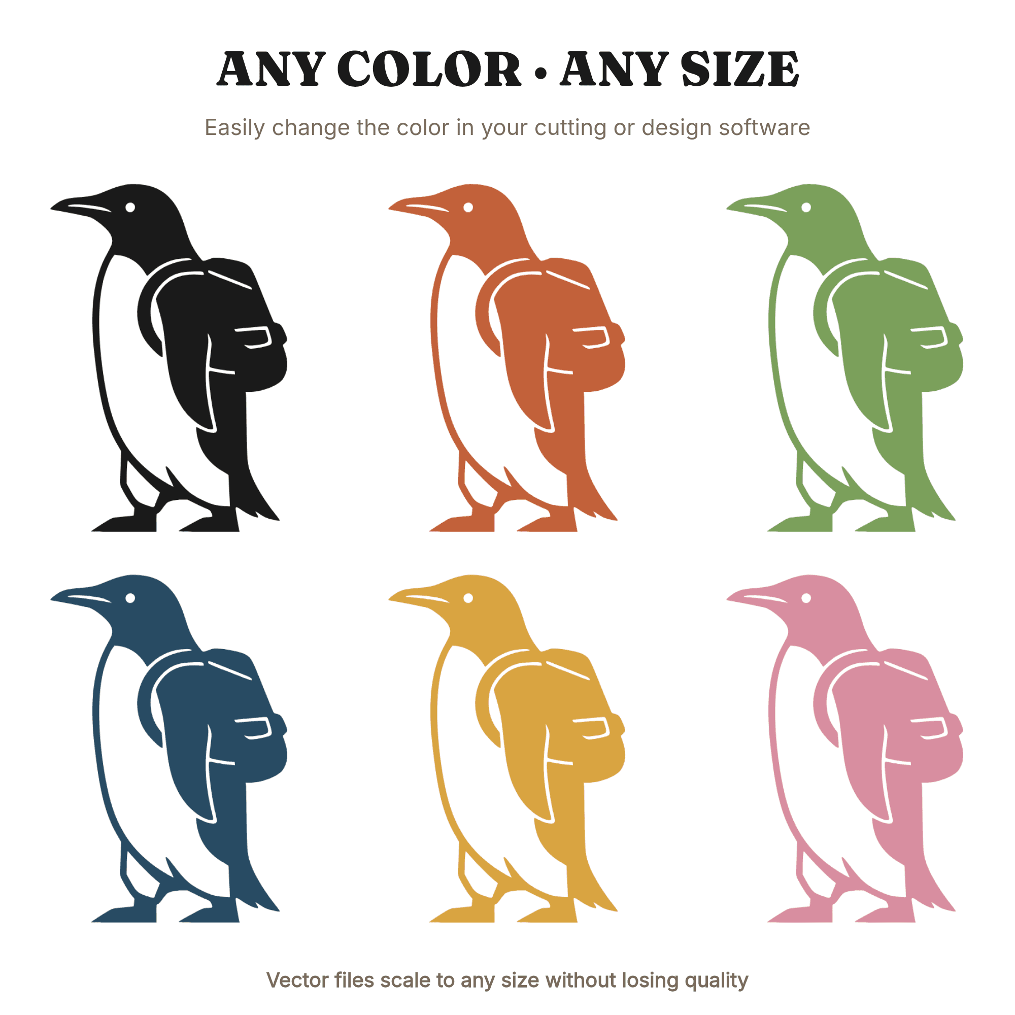 Nordic Penguin Scholar with Backpack SVG PNG, Art Deco Geometric Back to School Cut File — view 2