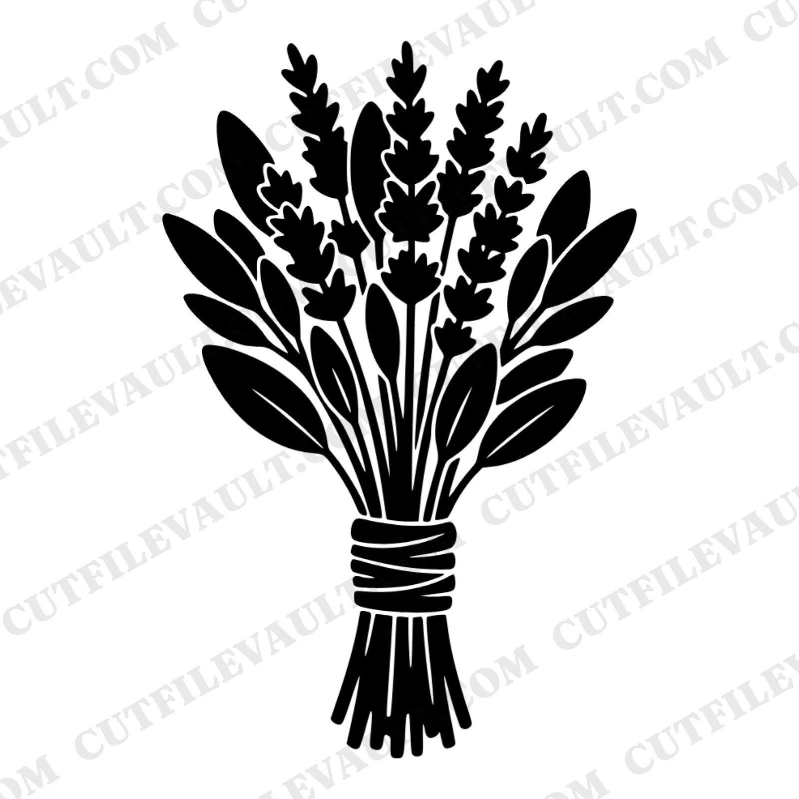 Hanging Sage Lavender Bundle SVG PNG, Witchy Smudge Stick Cut File, Kitchen Witch Apothecary Clipart — view 1
