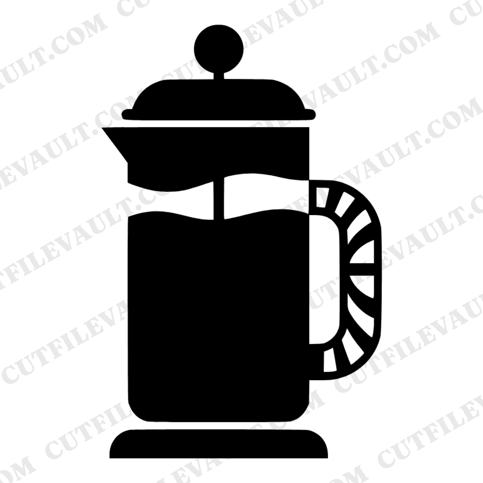 French Press Pumpkin Spice Season SVG PNG Coffee Maker Silhouette Art Deco Fall Autumn Decor — view 1