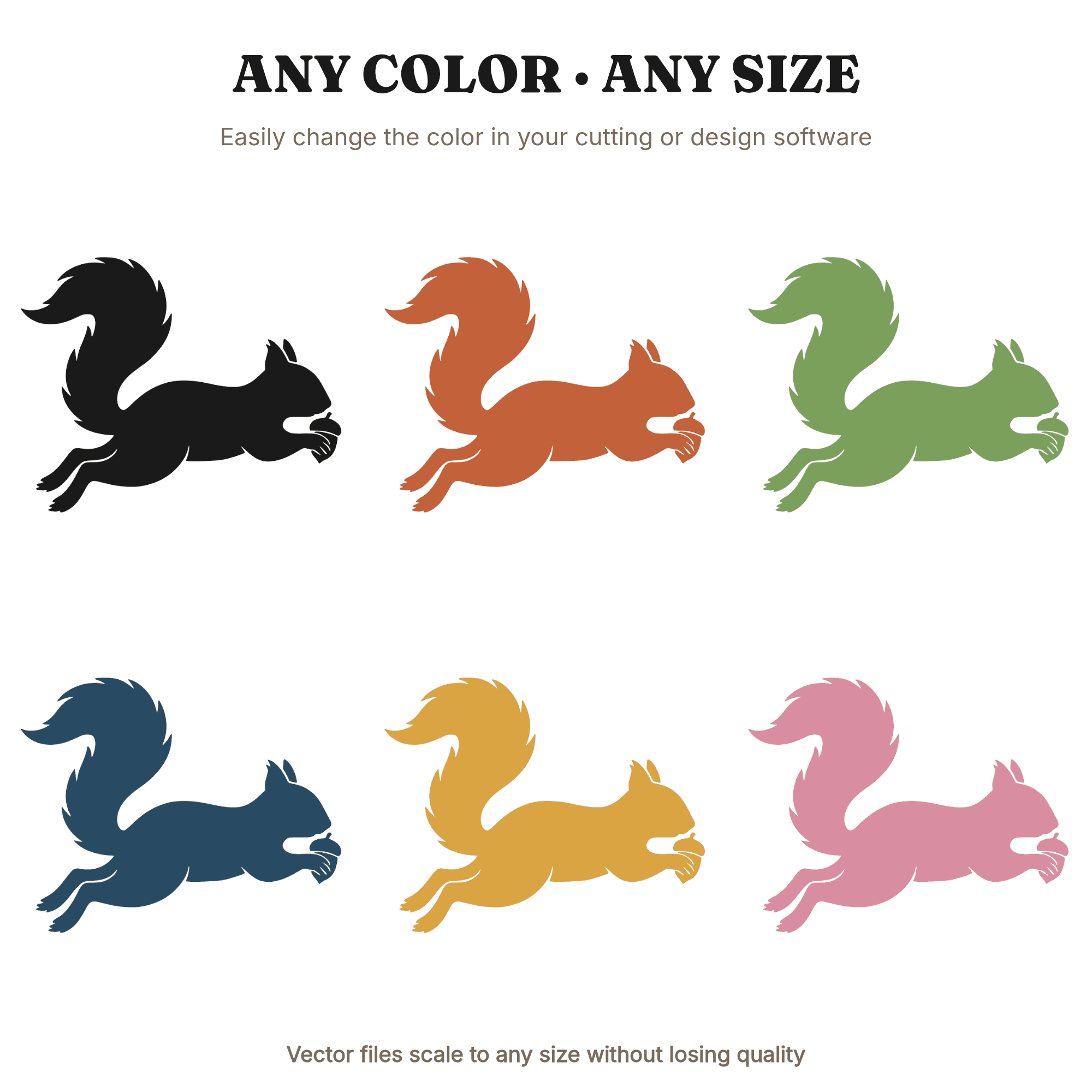 First Day of Autumn Squirrel SVG PNG, Retro 70s Leaping Squirrel Silhouette Cut File, Fall Acorn — view 2
