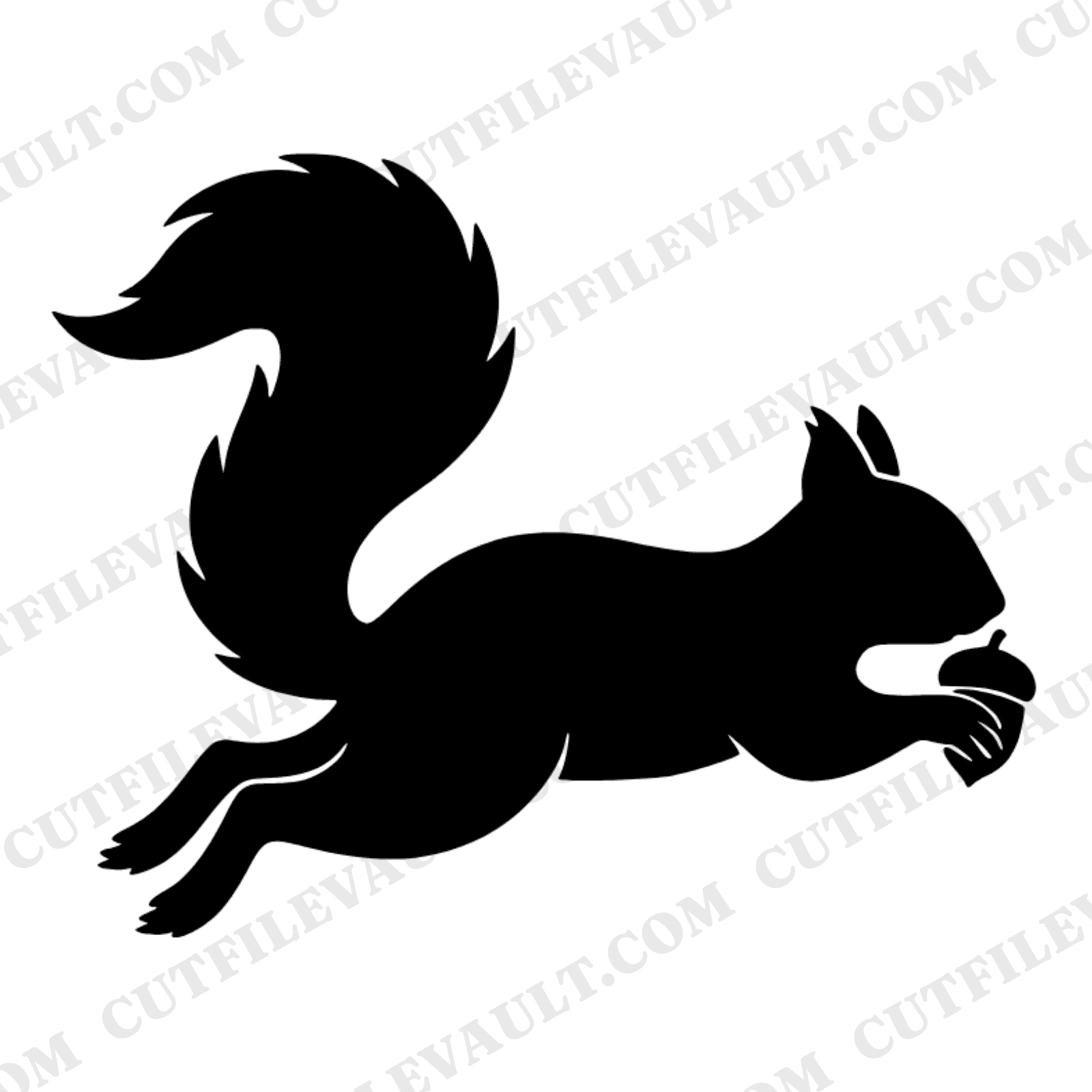 First Day of Autumn Squirrel SVG PNG, Retro 70s Leaping Squirrel Silhouette Cut File, Fall Acorn — view 1