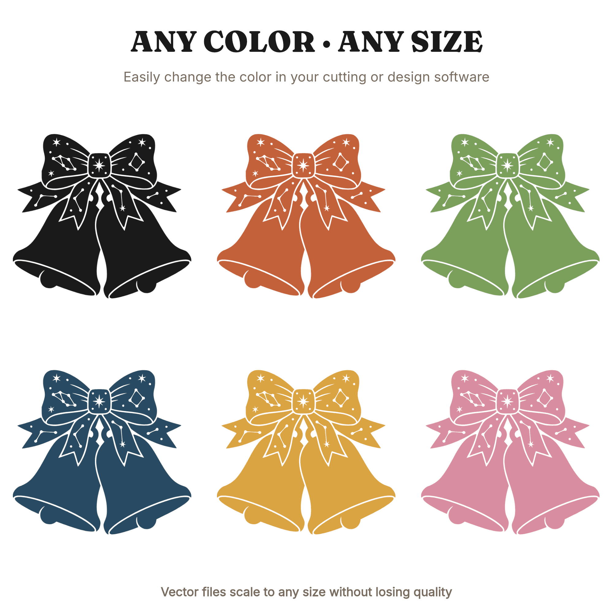 Celestial Wedding Bells SVG PNG, Star Constellation Bow, Mystical Fall Autumn Wedding Cut File — view 2
