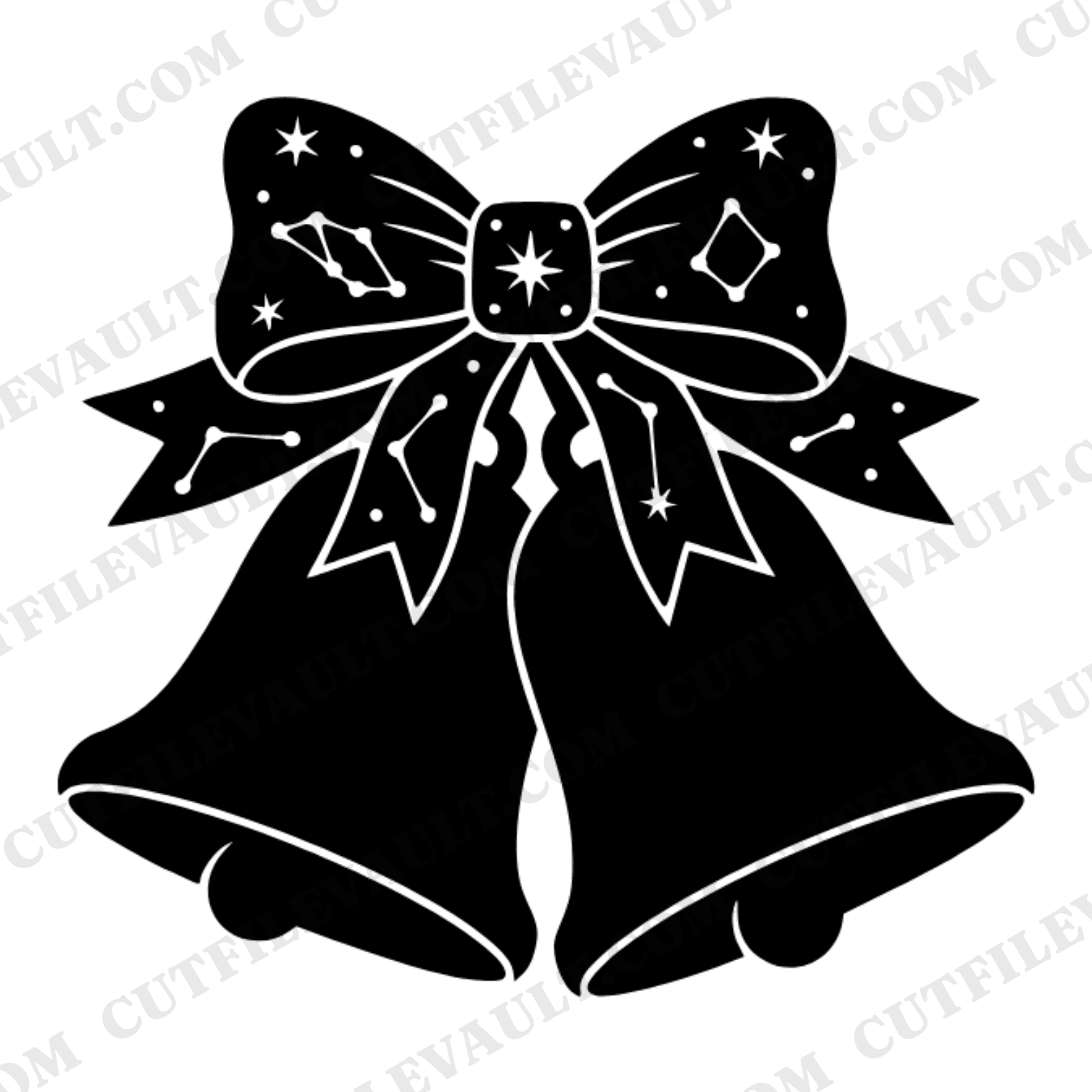Celestial Wedding Bells SVG PNG, Star Constellation Bow, Mystical Fall Autumn Wedding Cut File — view 1