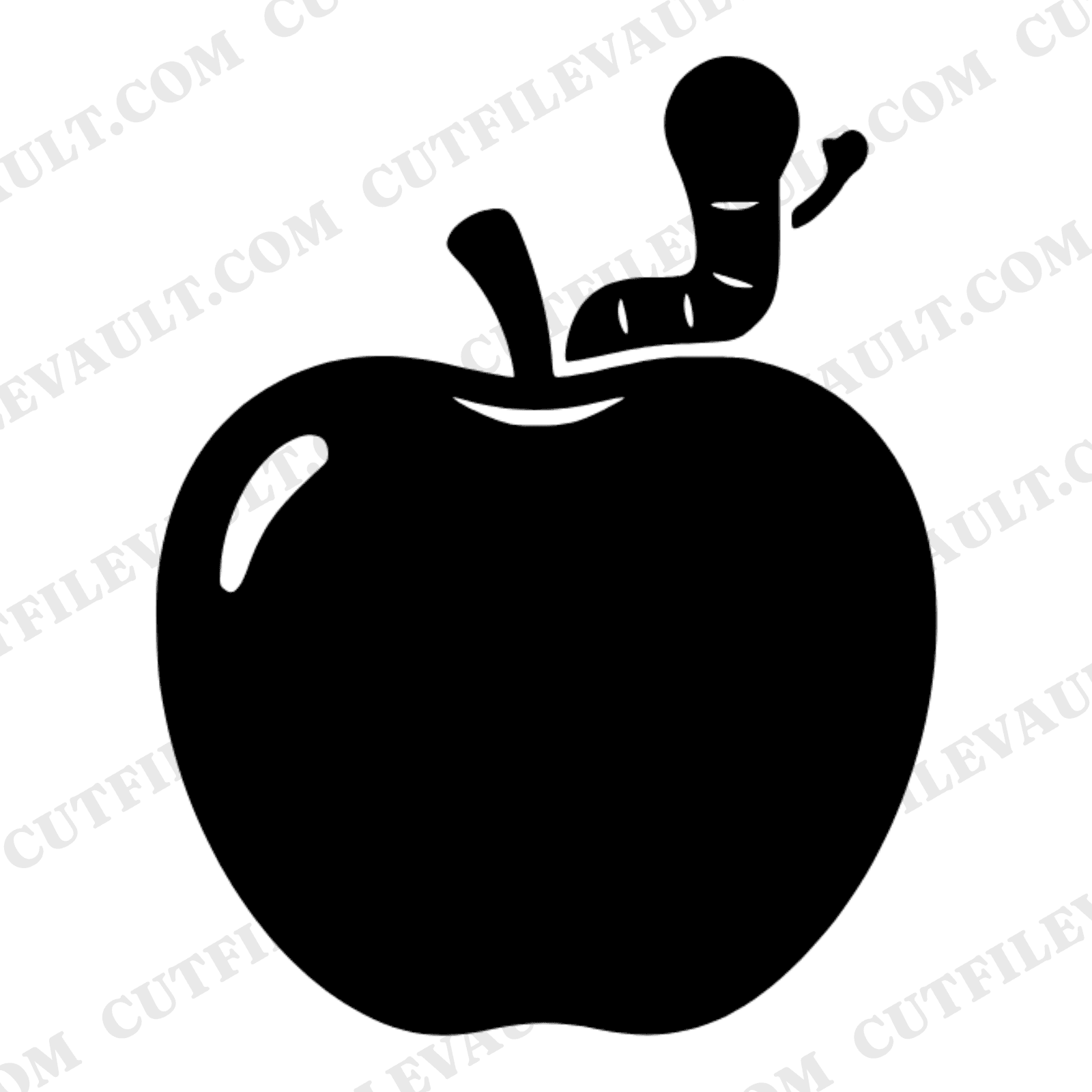 Farmhouse Apple SVG PNG, Kawaii Worm Cut File, Back to School Classroom Decor, Teacher Craft Design — view 1