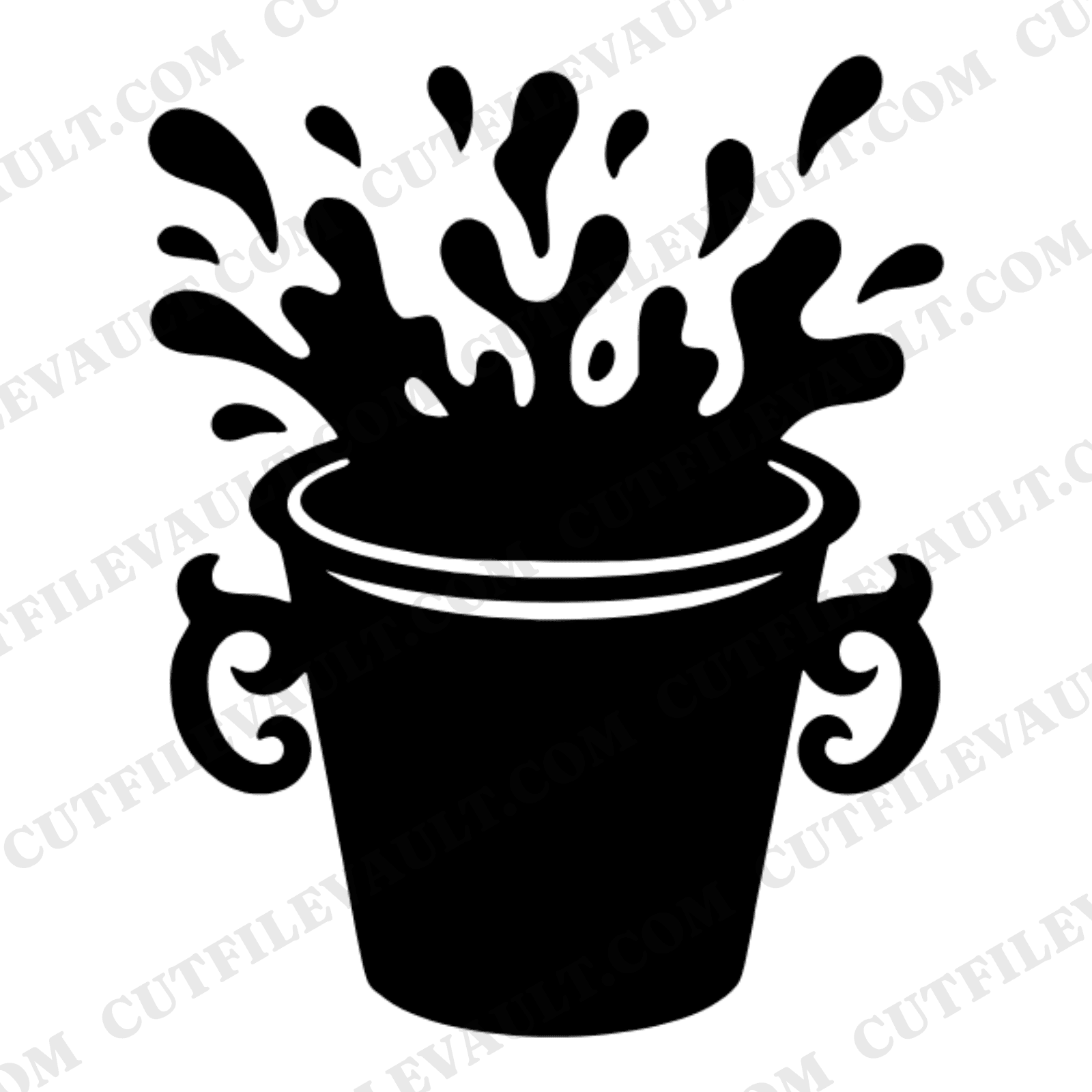 Champagne Bucket SVG PNG Top View Ice Cascade Blob Abstract Wedding Bar Decor Cut File Design — view 1