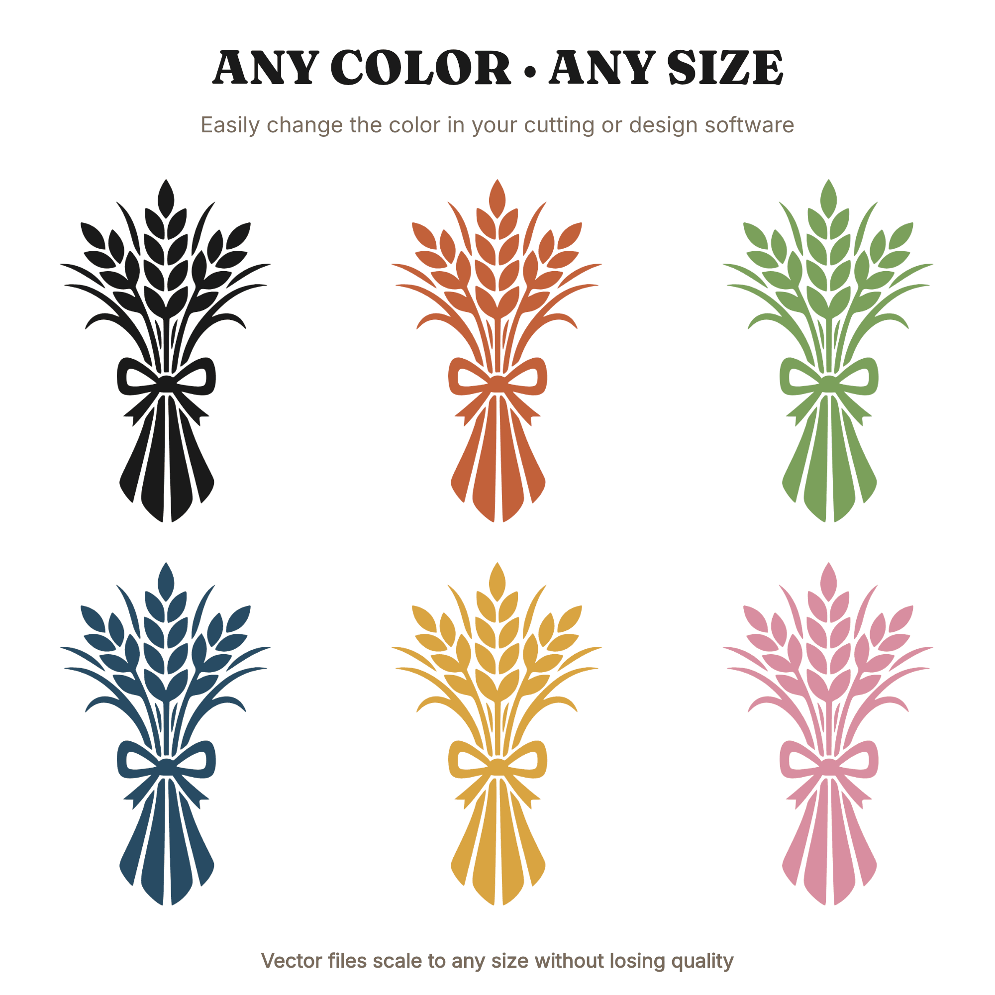 Autumn Wheat Sheaf SVG PNG Farmhouse Harvest Bundle Silhouette Cut File for Cricut Fall Decor — view 2