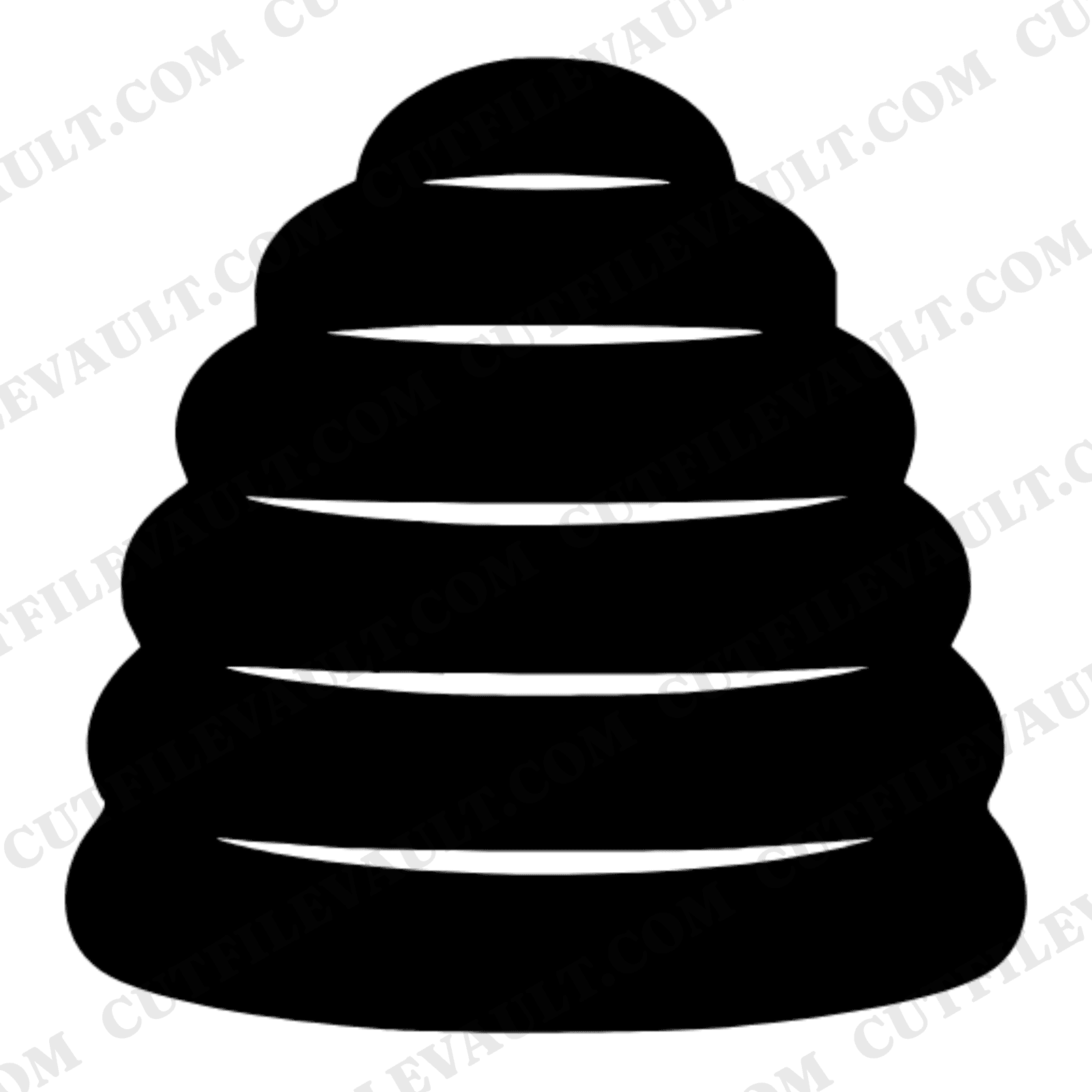 Rustic Honey Skep Beehive SVG PNG, Farmhouse Bee Hive Silhouette Cut File, National Honey Month Decor — view 1