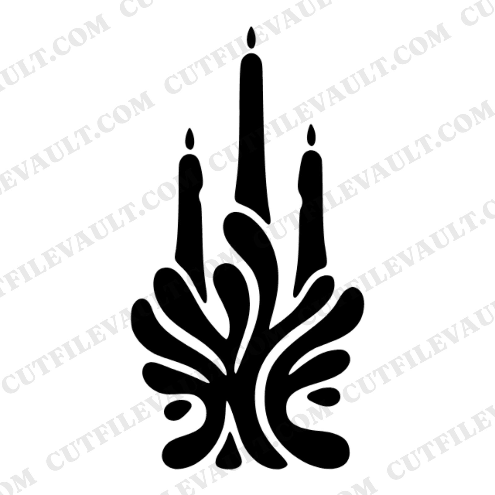 Harvest Unity Candle Trio SVG PNG, Botanical Silhouette Wedding Cut File, Autumn Ceremony Decor — view 1