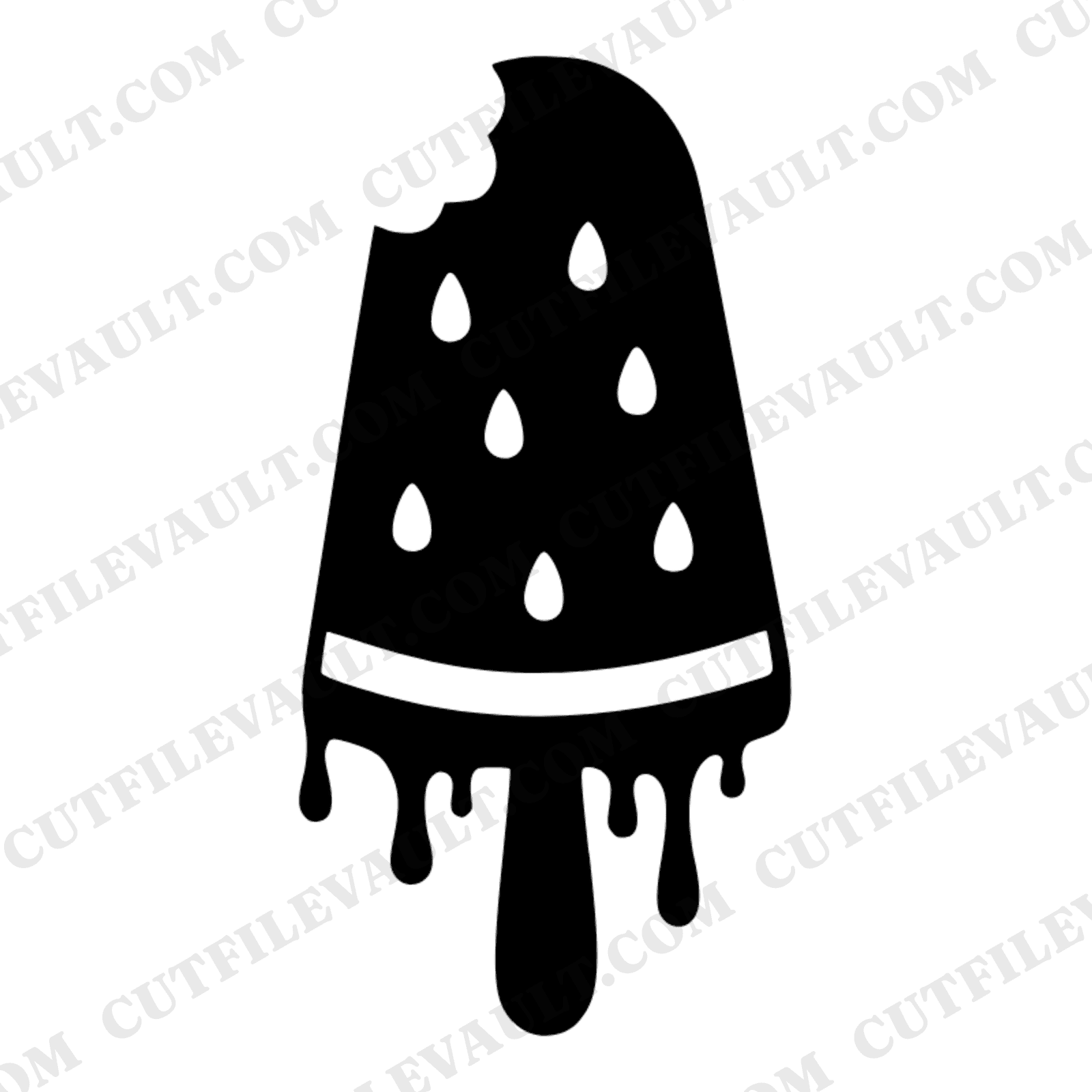 Watermelon Popsicle SVG PNG, Summer Bite Drip Cut File, National Watermelon Day Clipart Design — view 1