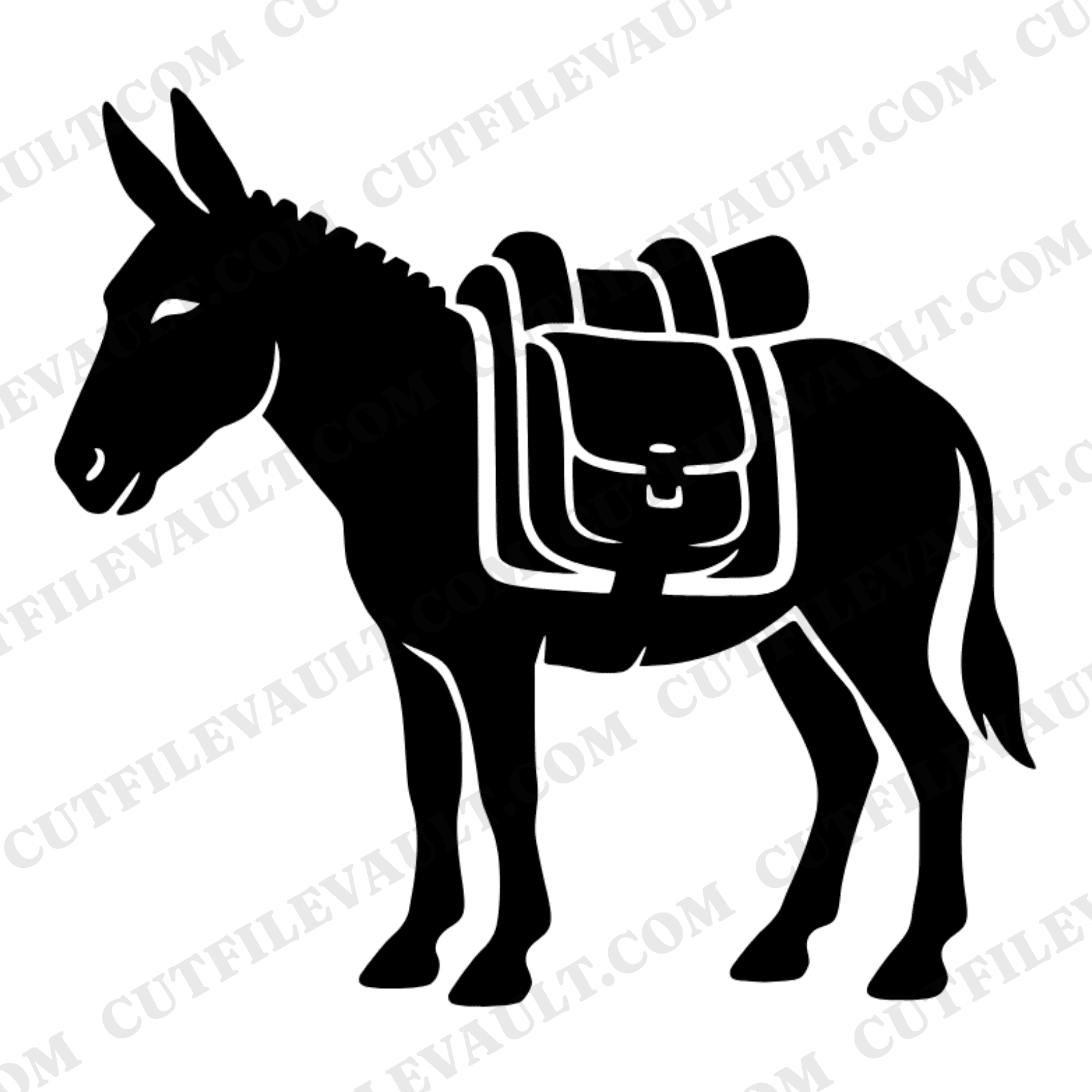 Labor Day Pack Mule SVG PNG, Outdoor Adventure Silhouette Cut File, Camping Gear Rustic Design — view 1