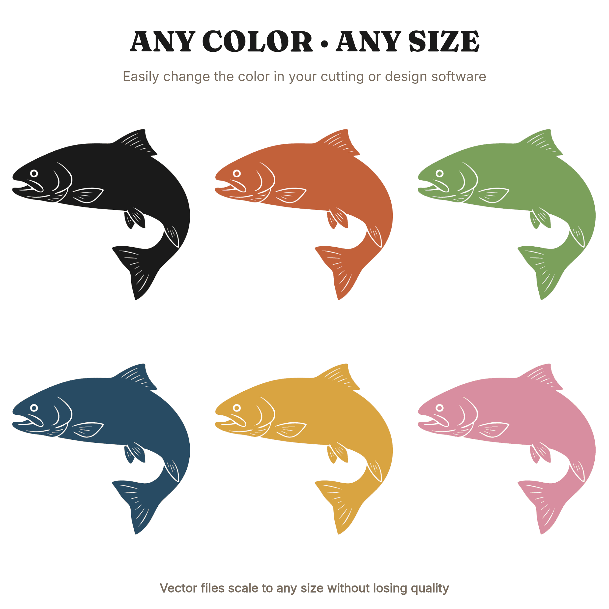 Leaping Trout SVG PNG Labor Day Weekend Fishing Cut File Vintage Tattoo Style Silhouette Design — view 2