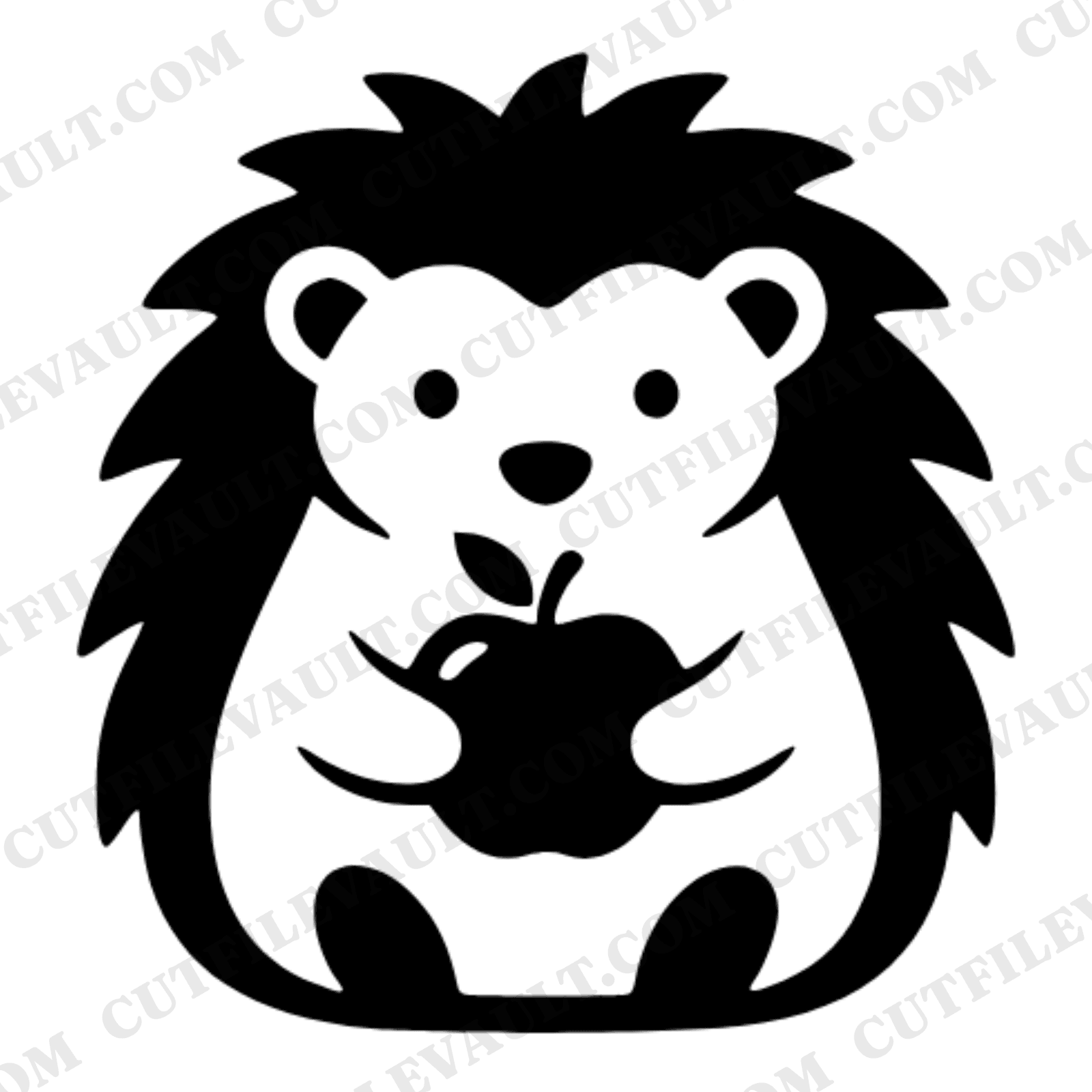 Autumn Hedgehog with Apple SVG PNG, Fall Blob Silhouette Cut File, Farmhouse Decor Craft Design — view 1