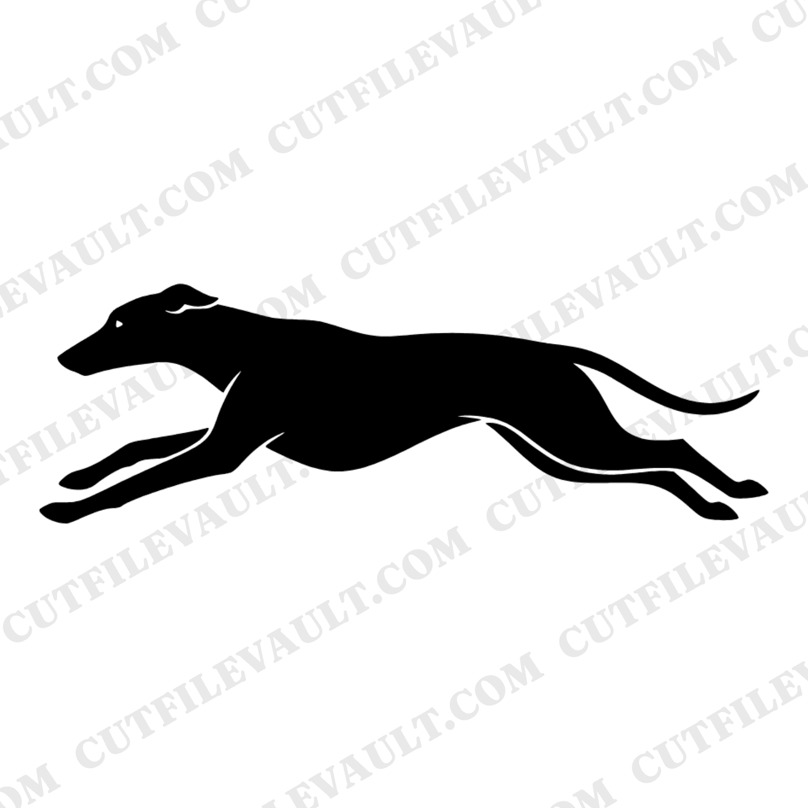 Greyhound Dog SVG PNG, Racing Greyhound Silhouette, Mid Century Dog Cut File, Greyhound Sprint — view 1