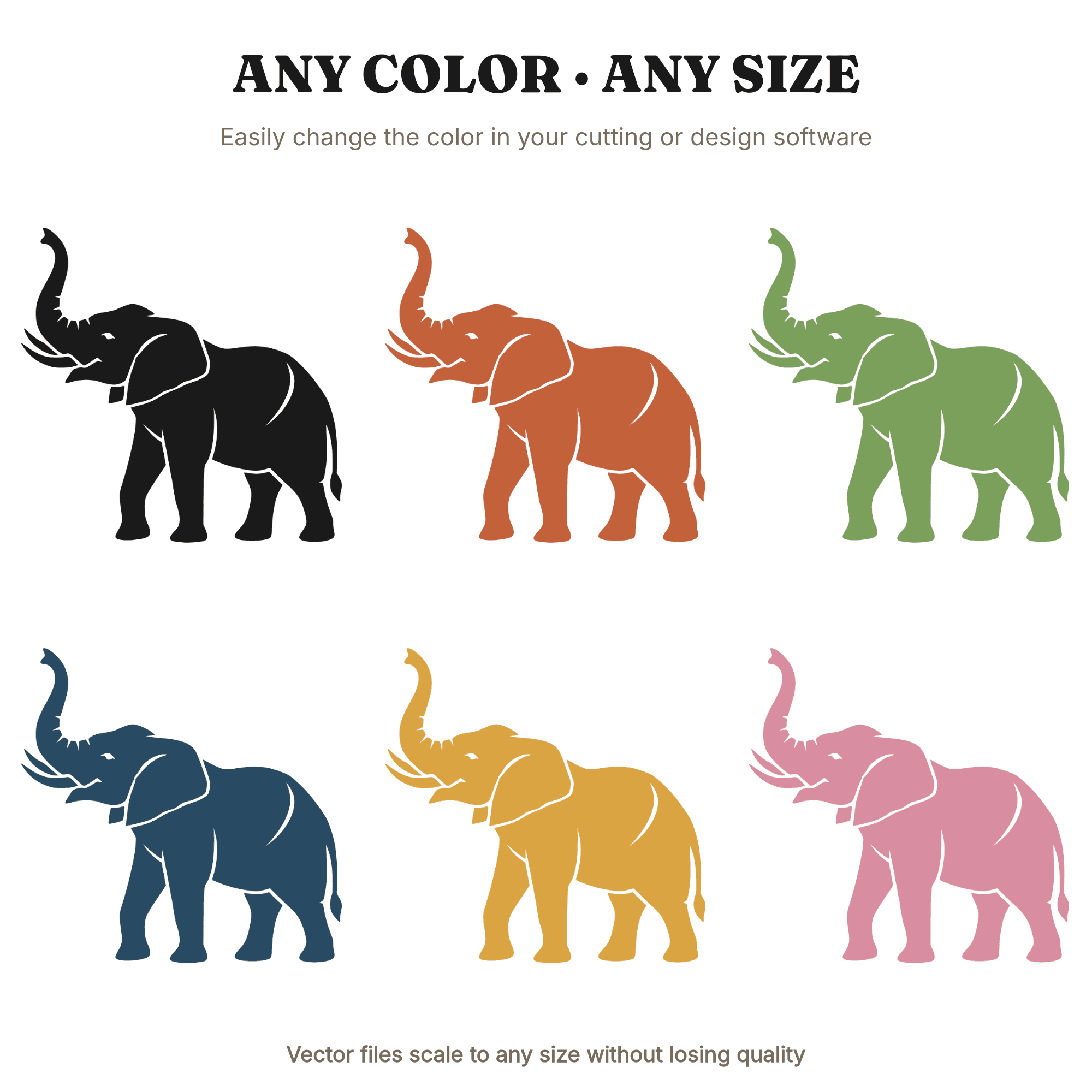 World Animal Day Elephant SVG PNG, Art Deco Geometric Silhouette Cut File, Wildlife Advocacy Design — view 2