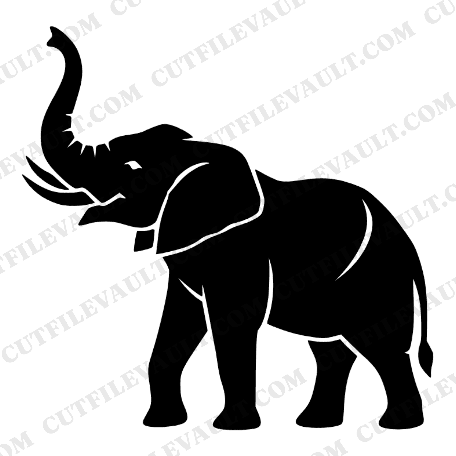 World Animal Day Elephant SVG PNG, Art Deco Geometric Silhouette Cut File, Wildlife Advocacy Design — view 1