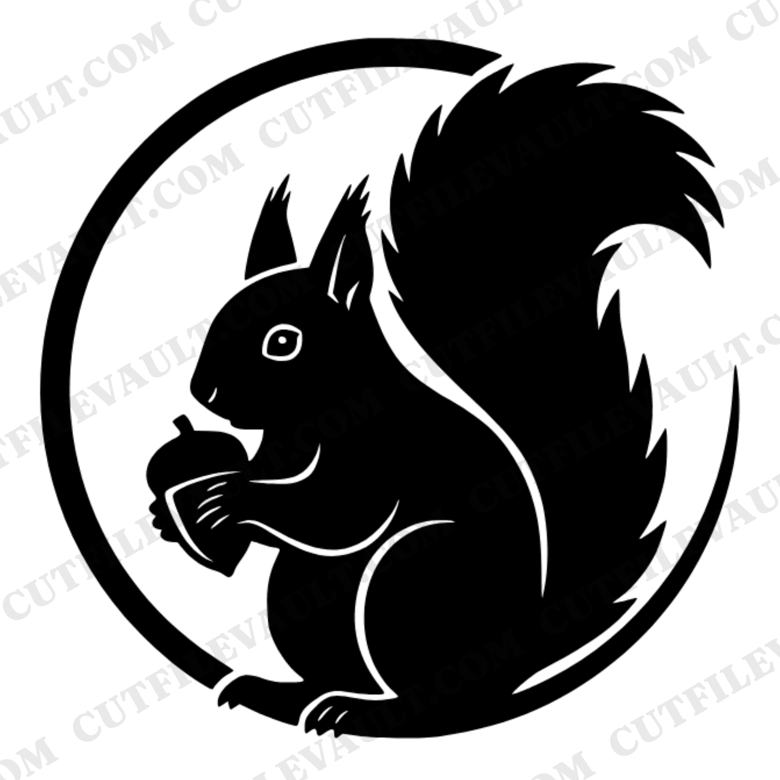 Autumn Squirrel Wax Seal SVG PNG, Cottagecore Woodland Emblem, Back to School Acorn Cut File — view 1
