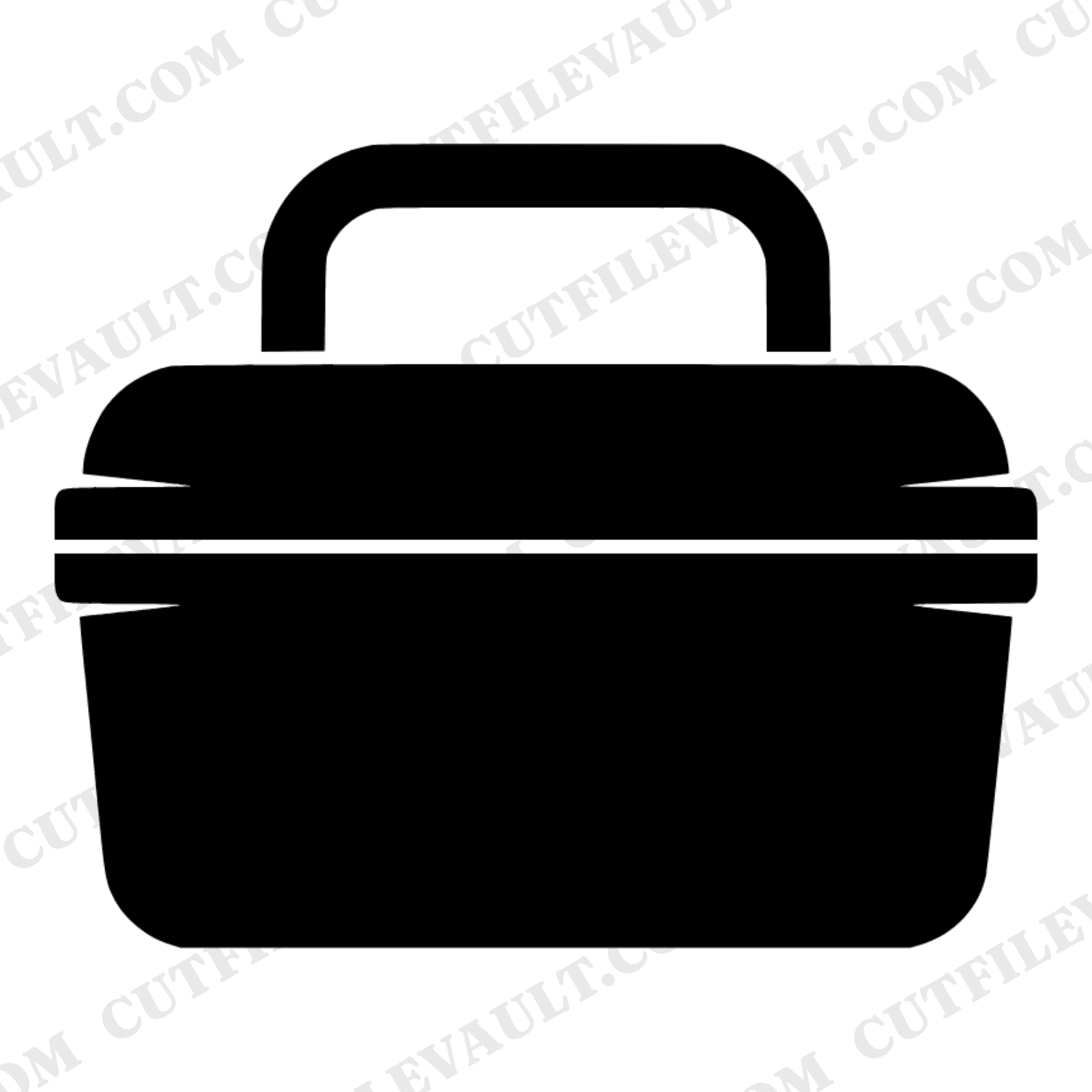 Kawaii Lunchbox SVG PNG, Retro 70s Lunchbox Silhouette, Back to School Cut File, Kids Lunch Box Decal — view 1