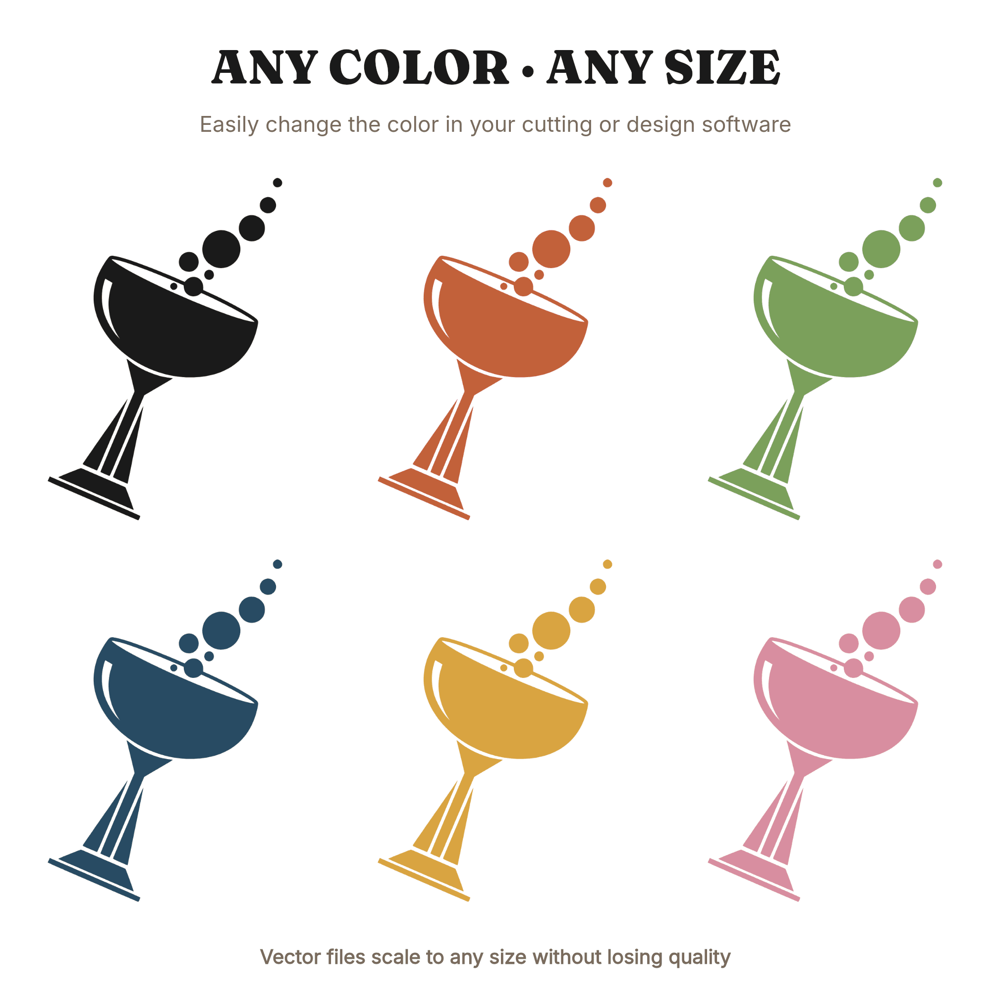 Vintage Champagne Coupe Toast SVG PNG Art Deco Retro 1970s Glass Bubbles Cut File Wedding — view 2