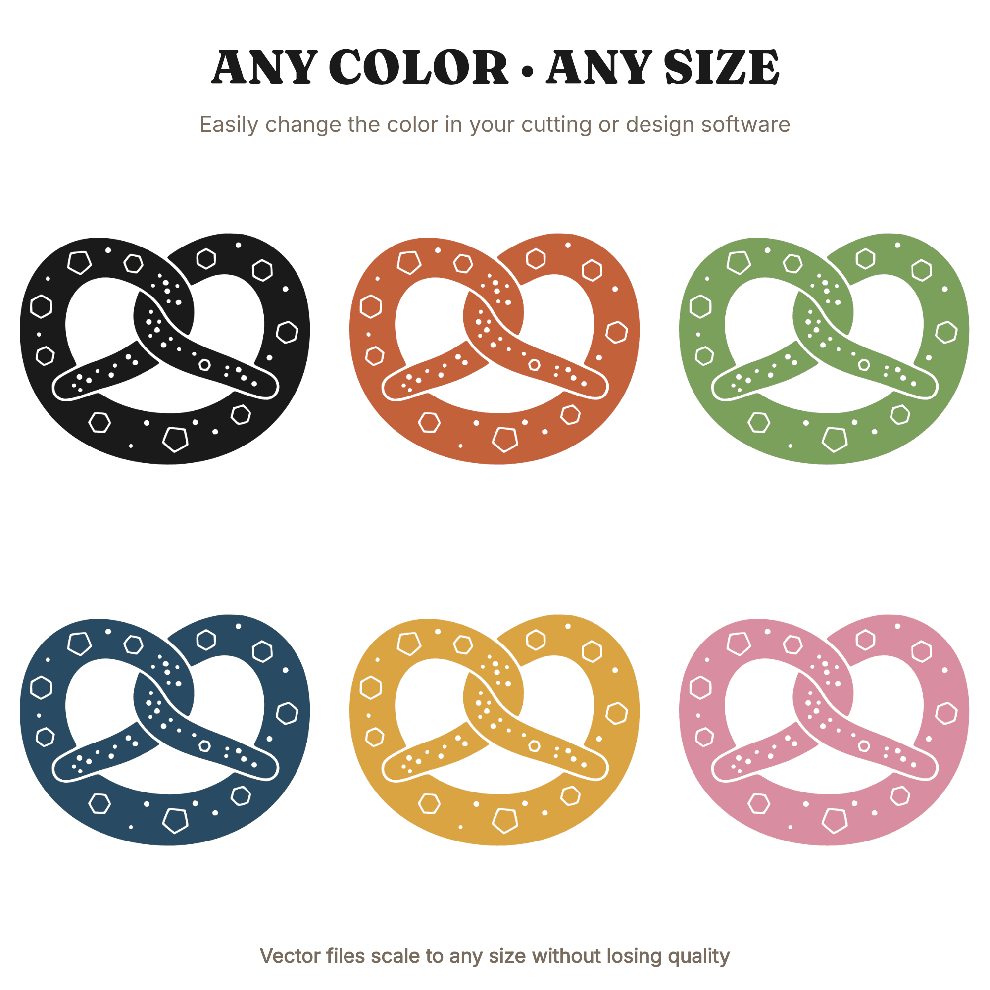 Bavarian Pretzel SVG PNG, Geometric Salt Crystals, Oktoberfest Cut File, Beer Garden Wedding Clipart — view 2