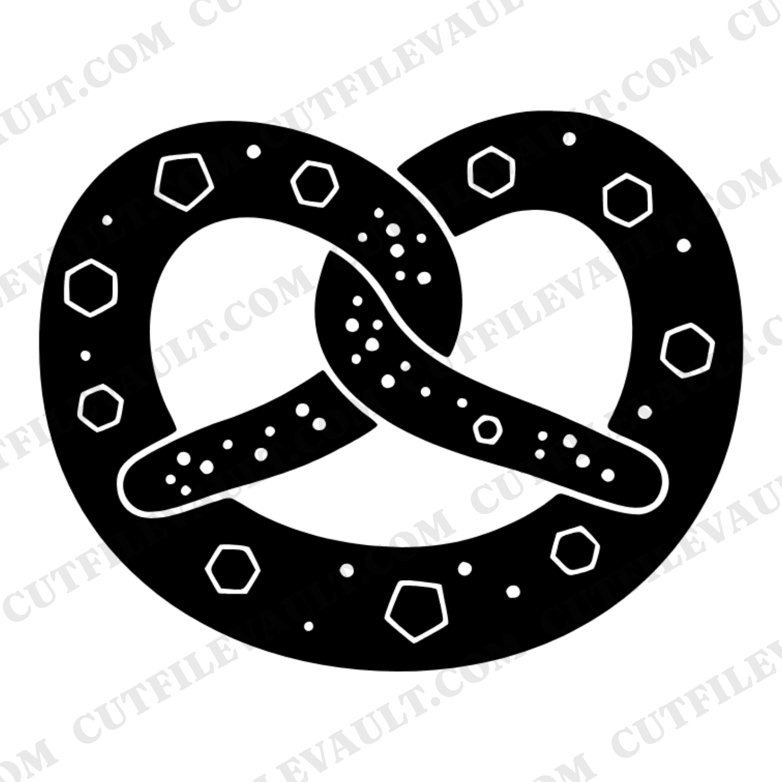 Bavarian Pretzel SVG PNG, Geometric Salt Crystals, Oktoberfest Cut File, Beer Garden Wedding Clipart — view 1