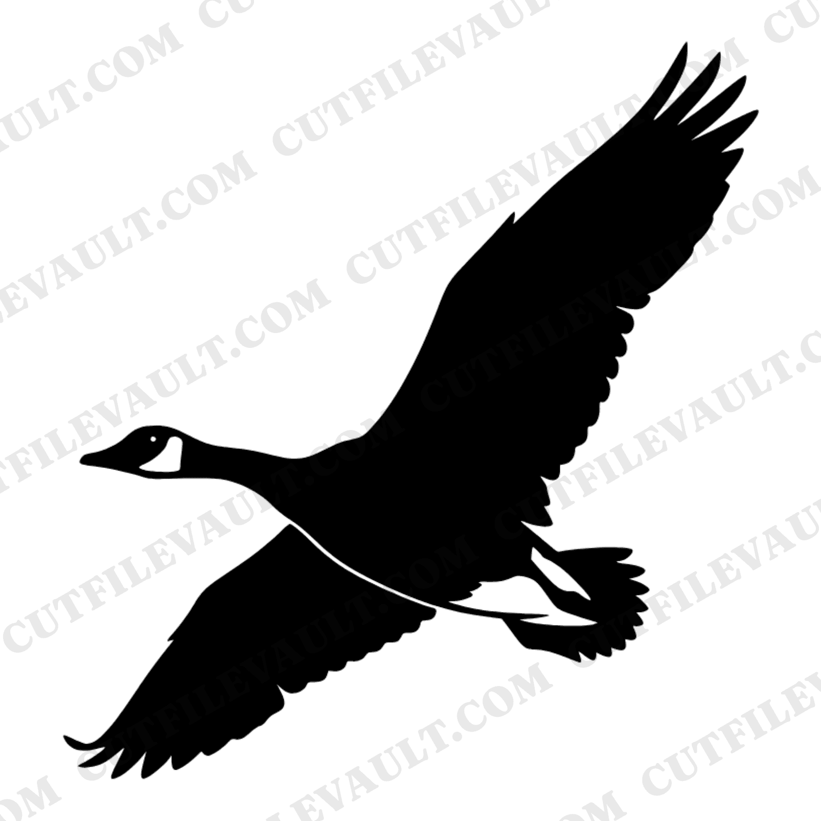 Autumn Equinox Canada Goose SVG PNG, Flying Goose Silhouette, Fall Migration Bird Cut File — view 1