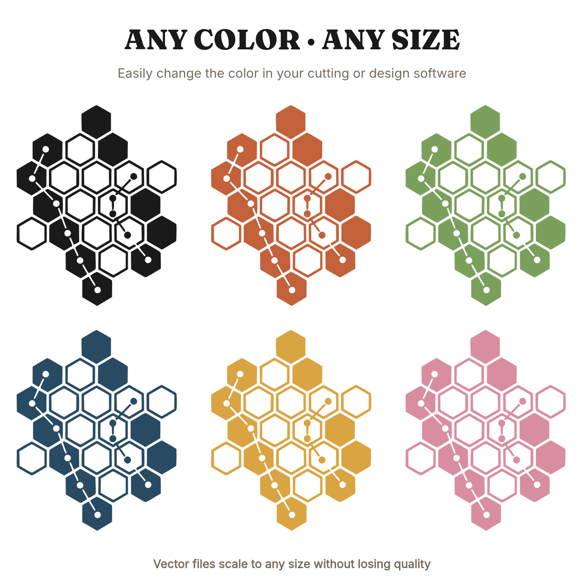 Honeycomb Constellation SVG PNG, Geometric Hexagon Kitchen Decor, Farmhouse Botanical Cut File — view 2