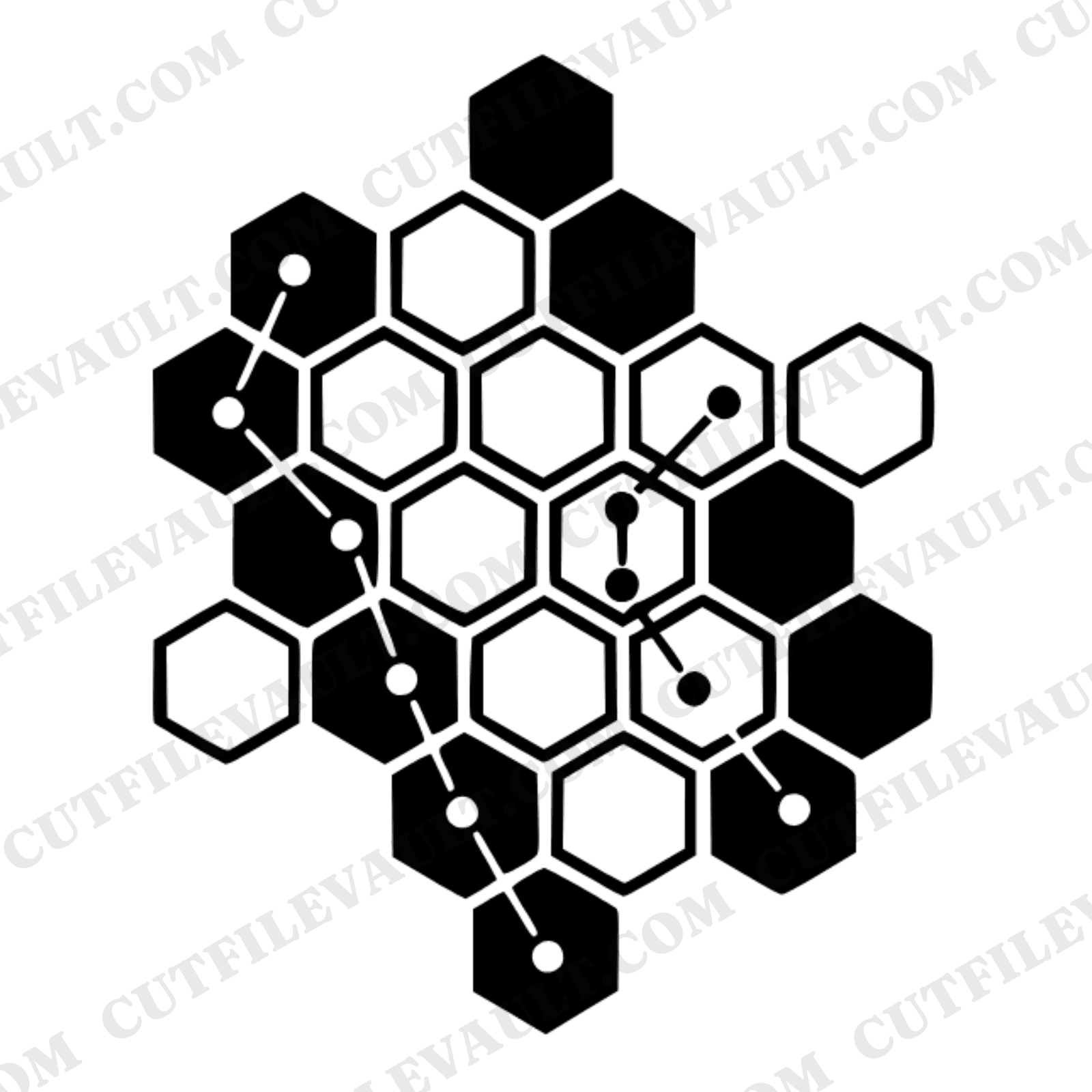 Honeycomb Constellation SVG PNG, Geometric Hexagon Kitchen Decor, Farmhouse Botanical Cut File — view 1