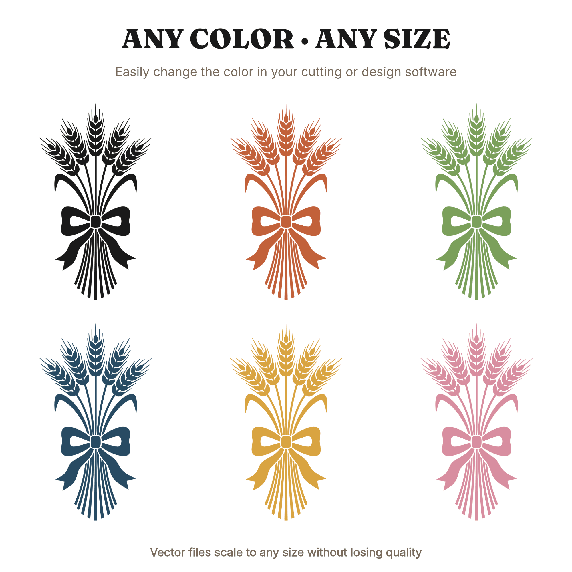 Harvest Wheat Sheaf SVG PNG, Retro 70s Thanksgiving Farmhouse Decor, Autumn Abundance Cut File — view 2